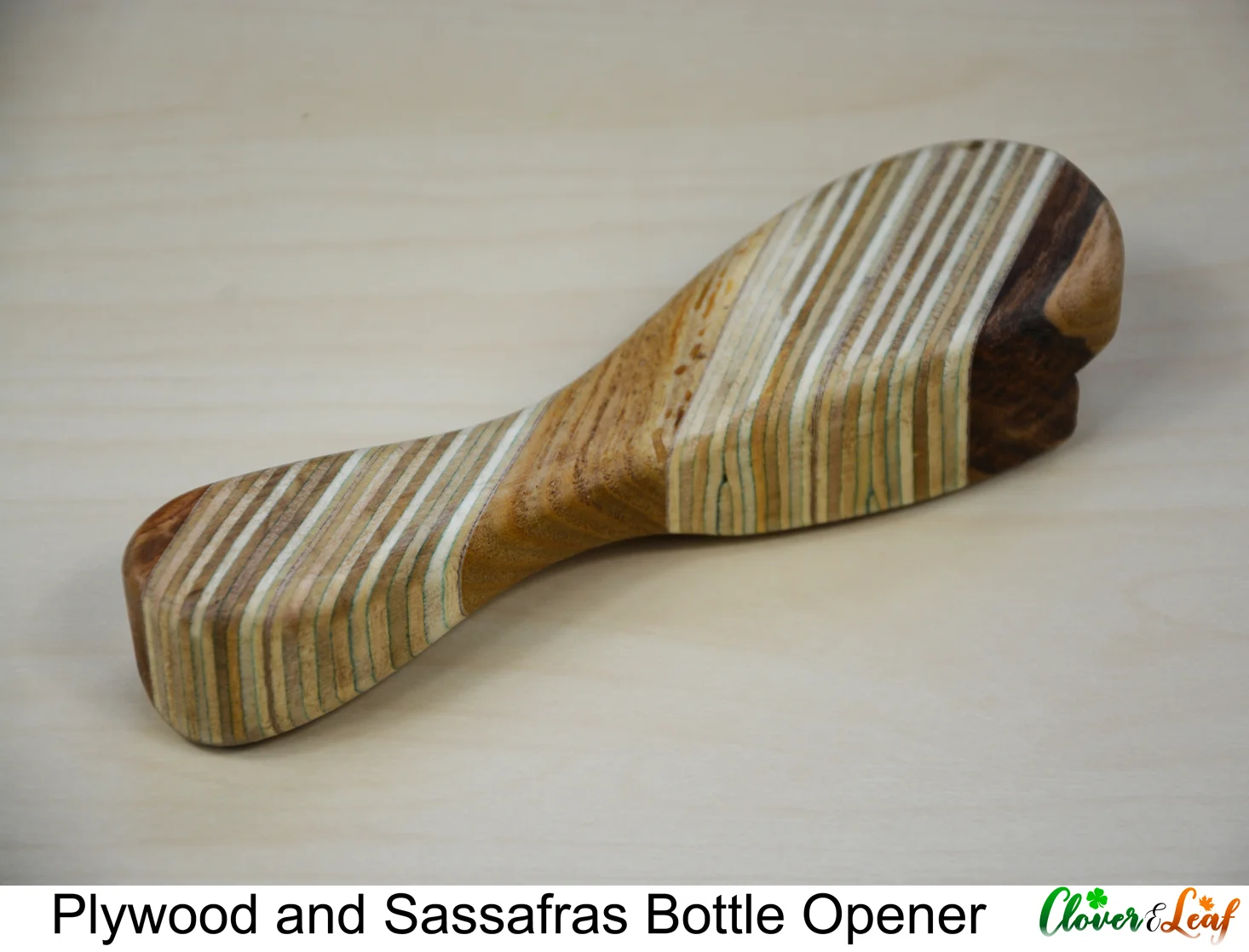 Plywood and Sassafras Bottle Opener 