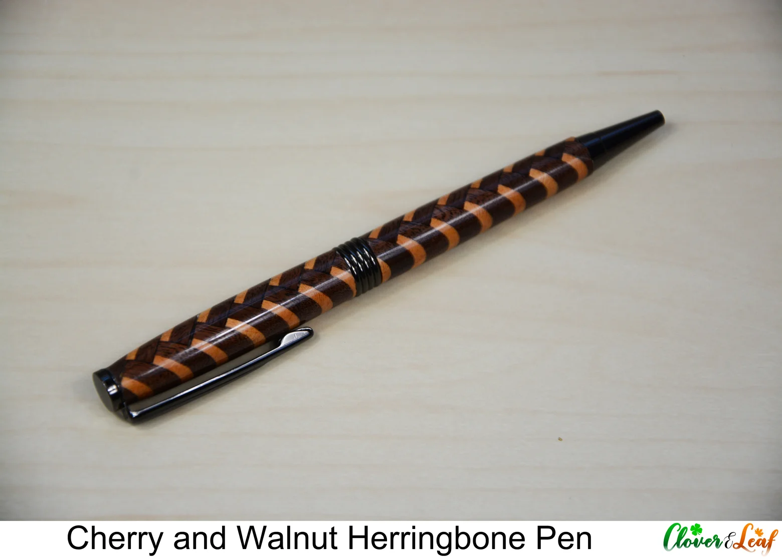 Cherry and Walnut Herringbone Pen Diagonal 4.jpg