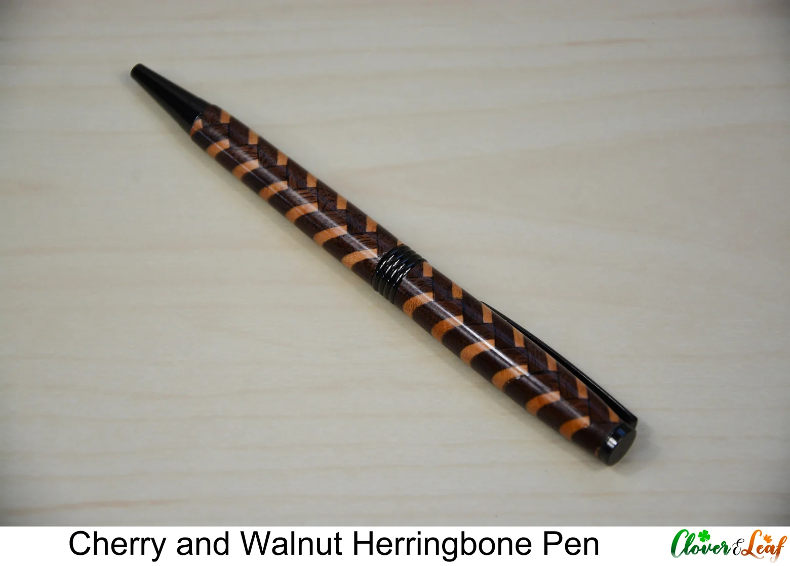 Cherry and Walnut Herringbone Pen Diagonal 3.jpg