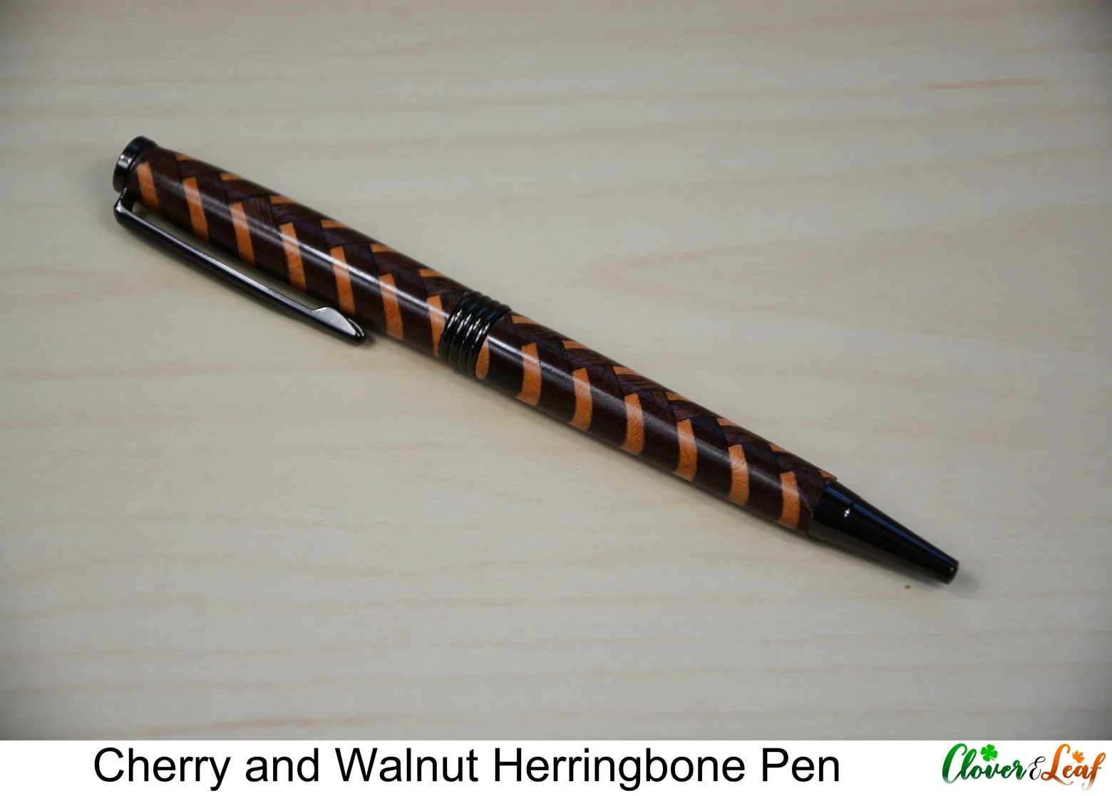 Cherry and Walnut Herringbone Pen Diagonal.jpg