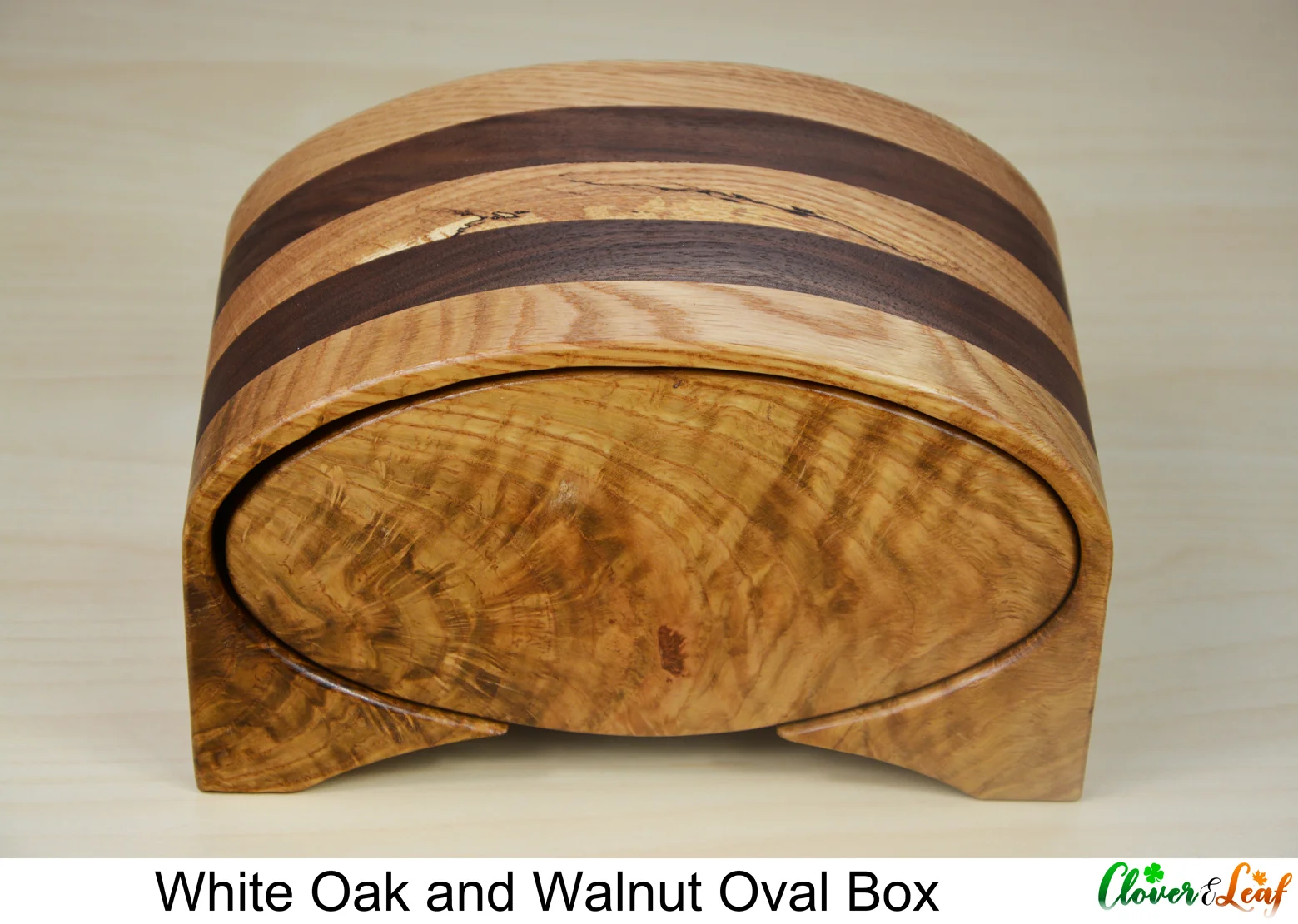 White Oak and Walnut Oval Box Front and Top.jpg