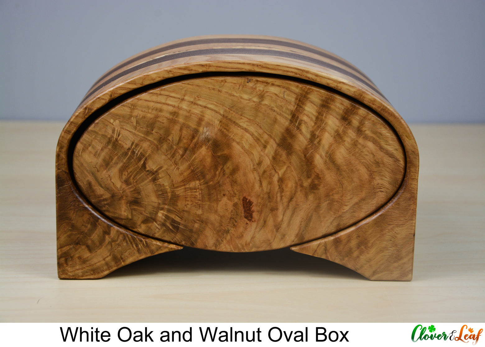 White Oak and Walnut Oval Box Front.jpg