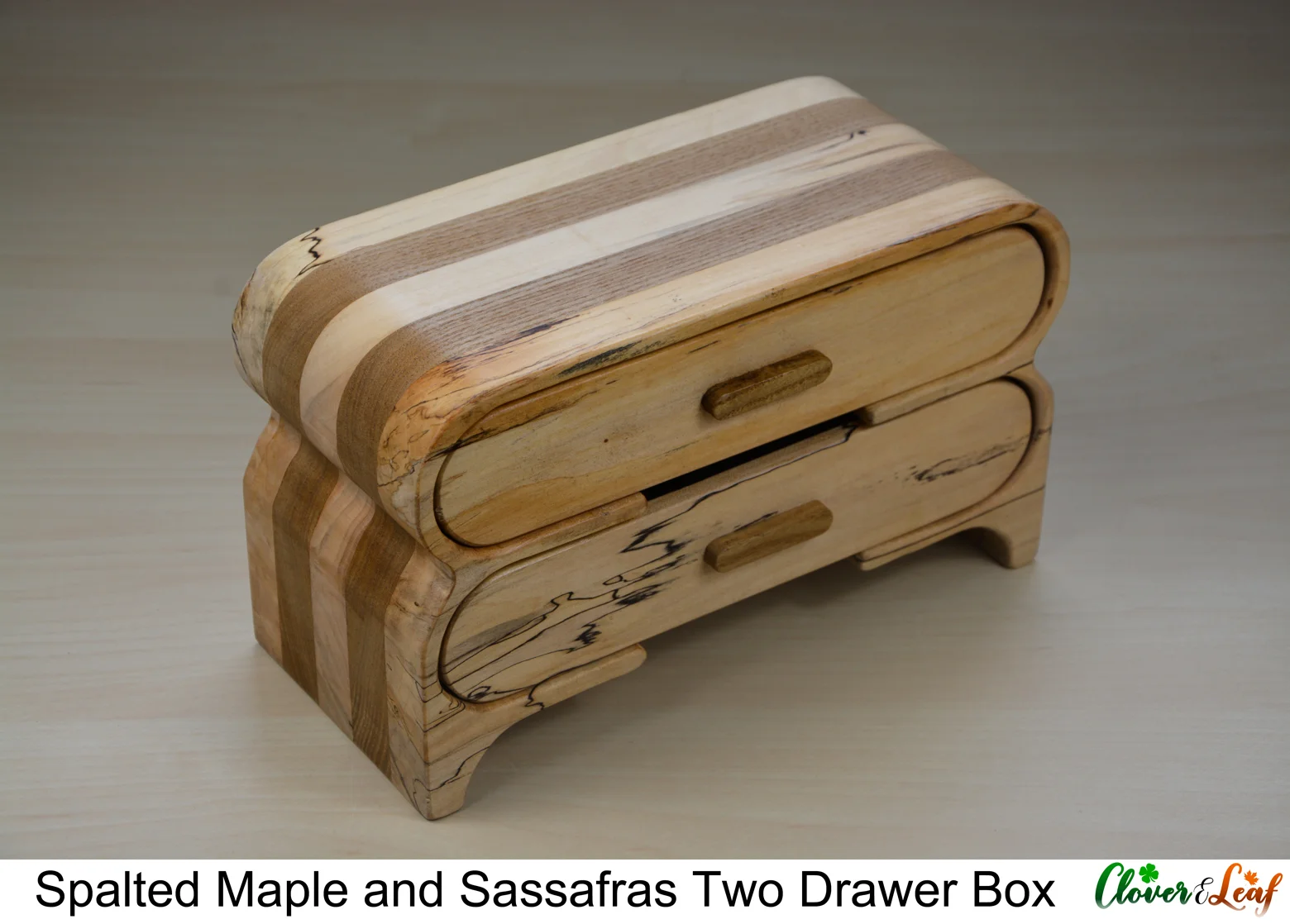 Spalted Maple and Sassafras Two Drawer Box
