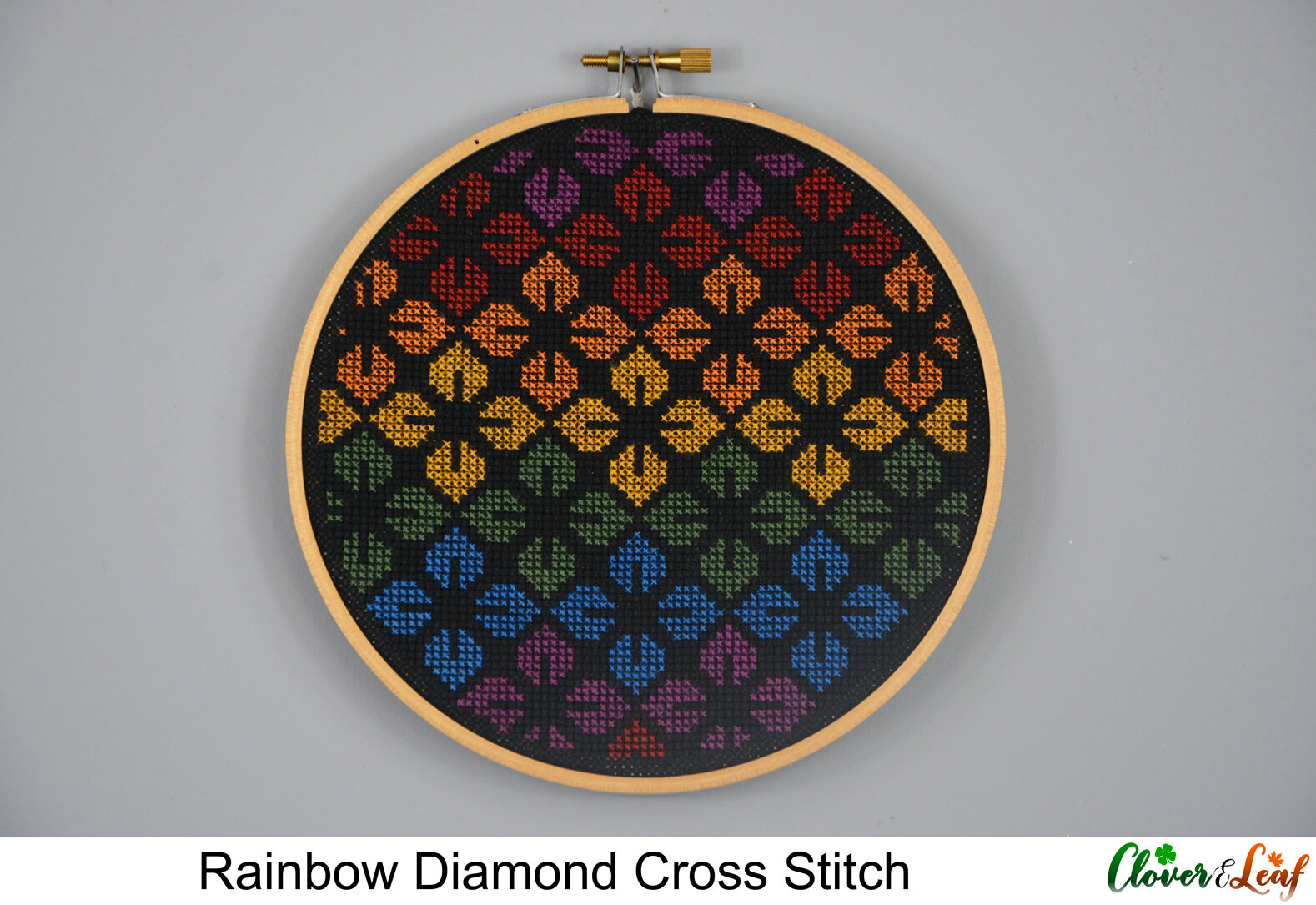 Rainbow Flower Diamond Hoop Front.jpg