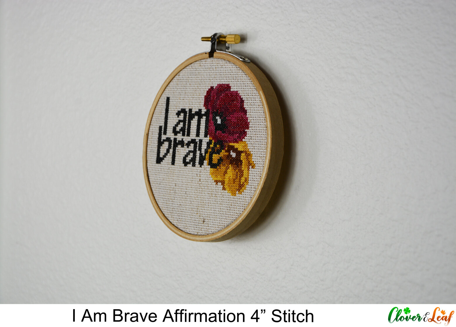 Cross Stitch Hoop Be Brave