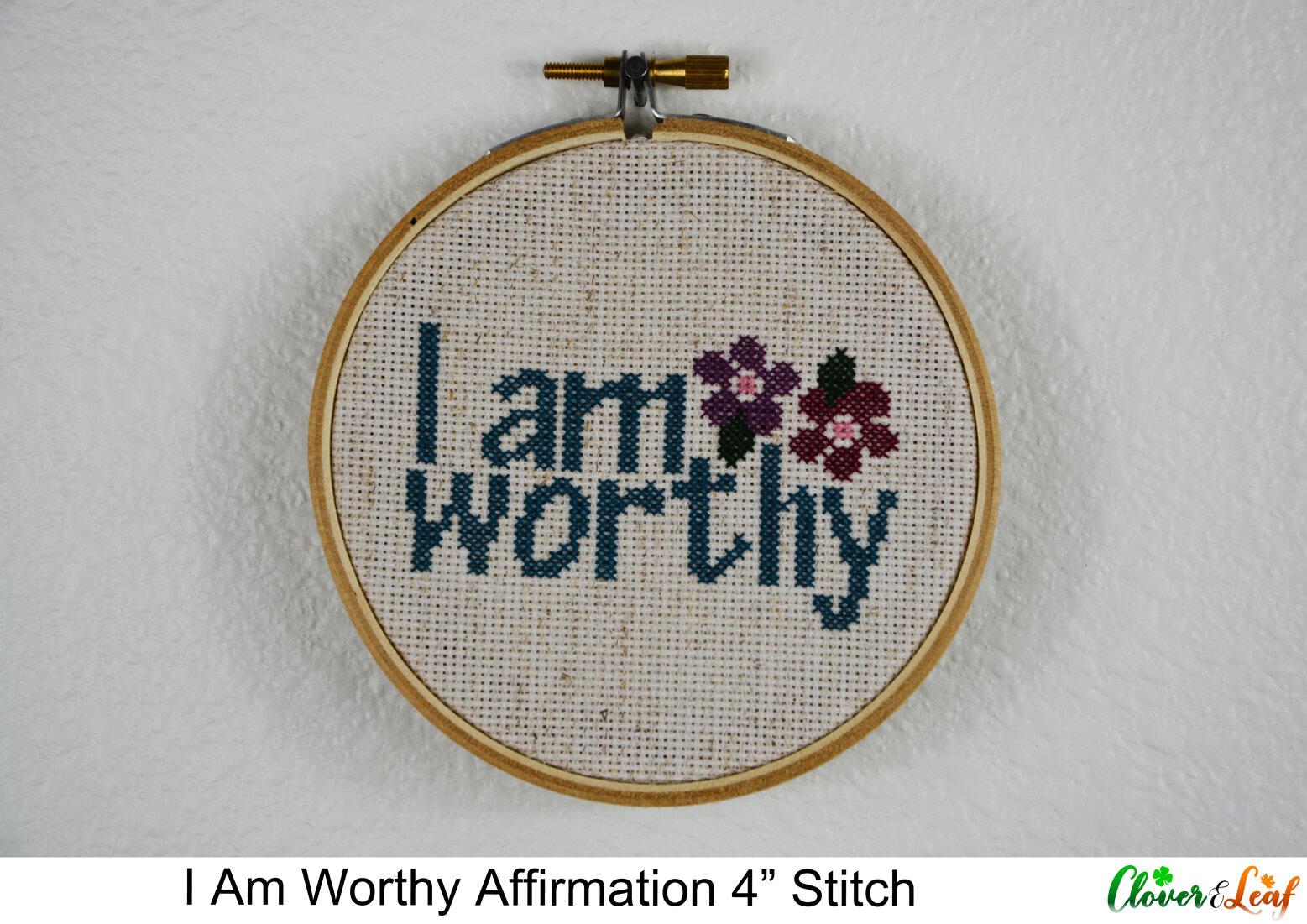 I Am Worthy 4" Cross Stitch 