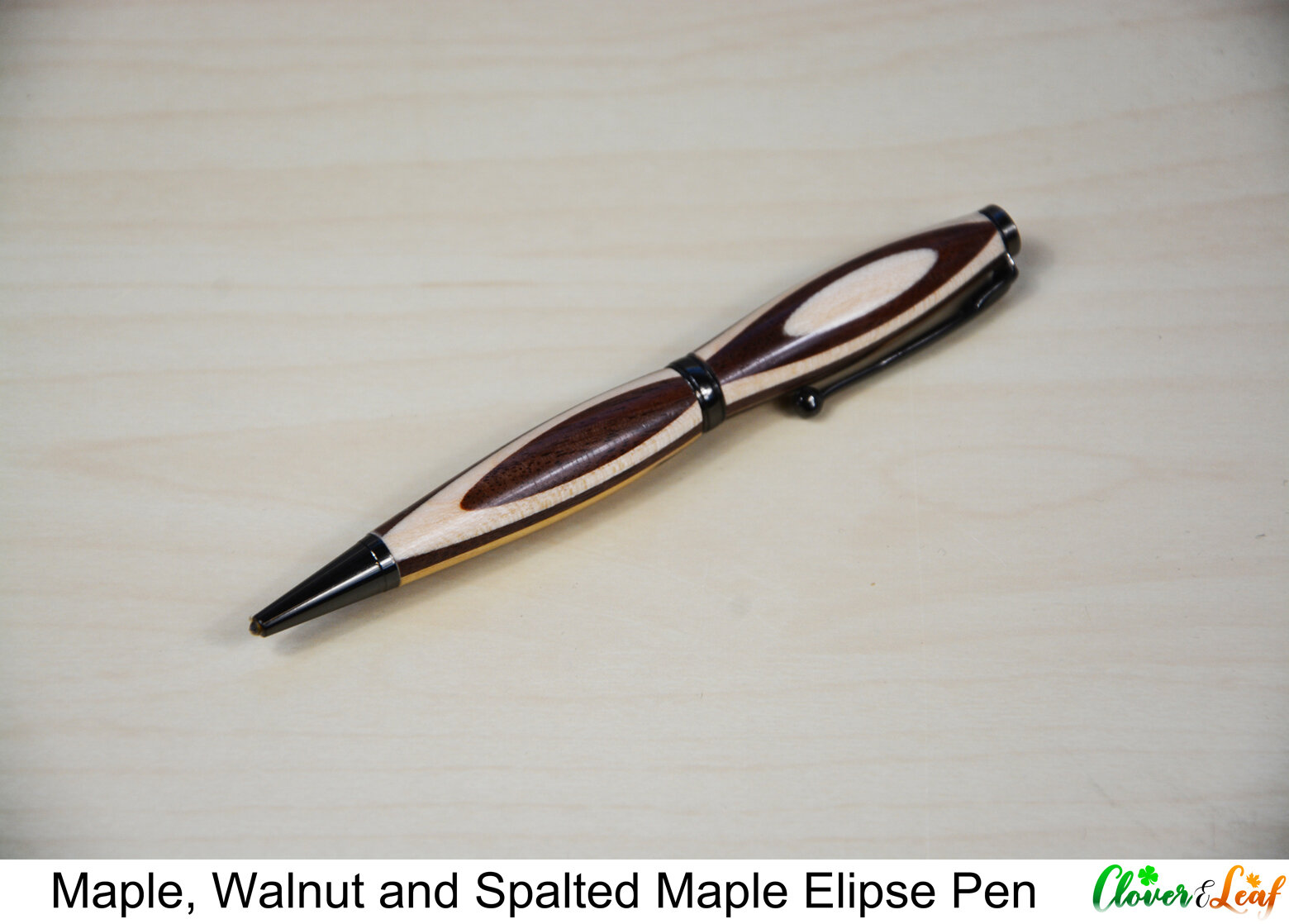 Maple, Walnut and Spalted Maple Elipse Pen Diagonal 2.jpg