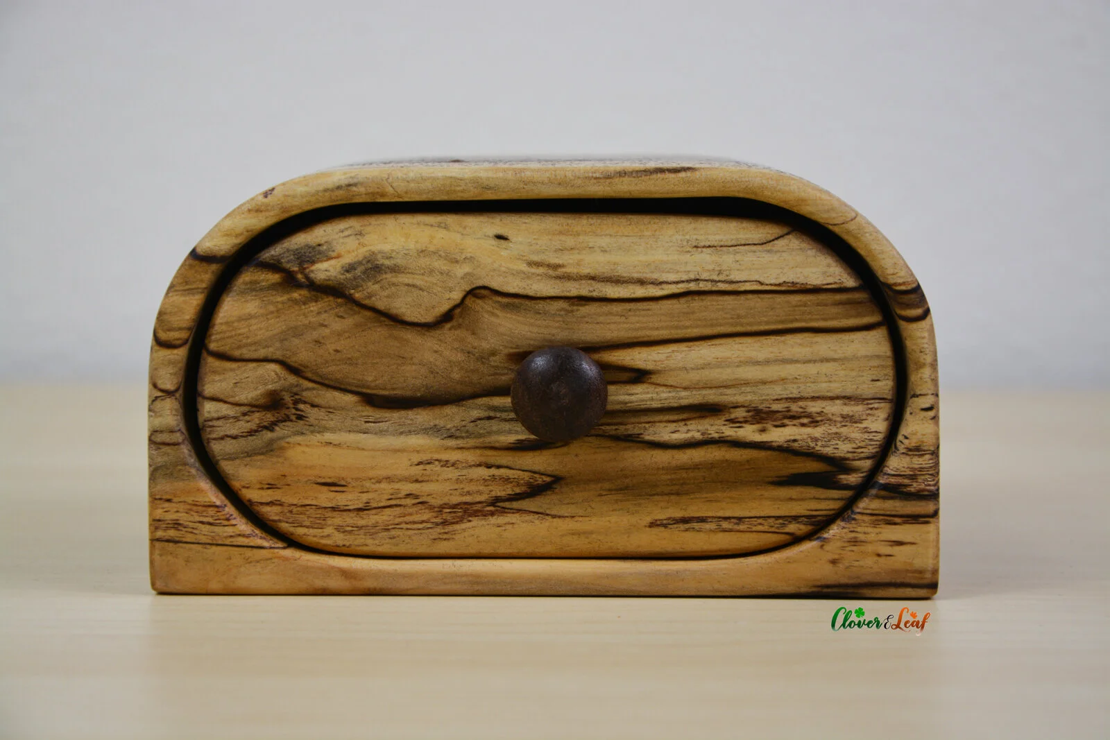 Spalted Maple and Walnut Small Box Front Eye Level.jpg
