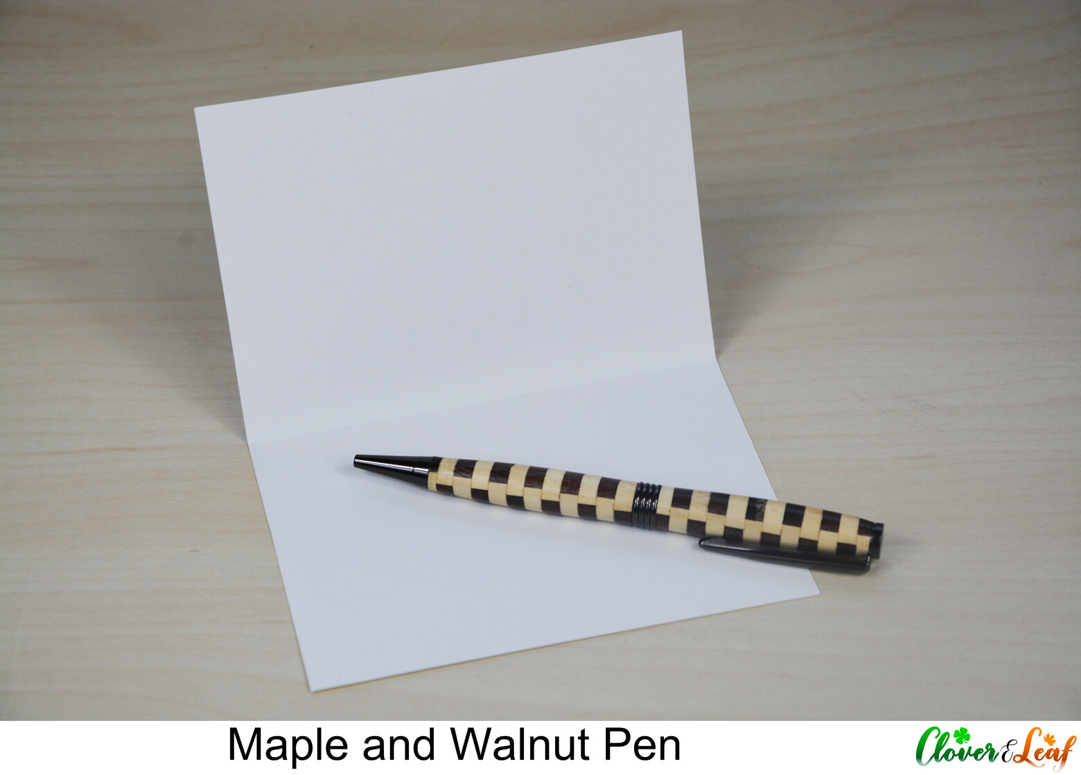 Maple and Walnut Checkered Pen With Notecard.jpg
