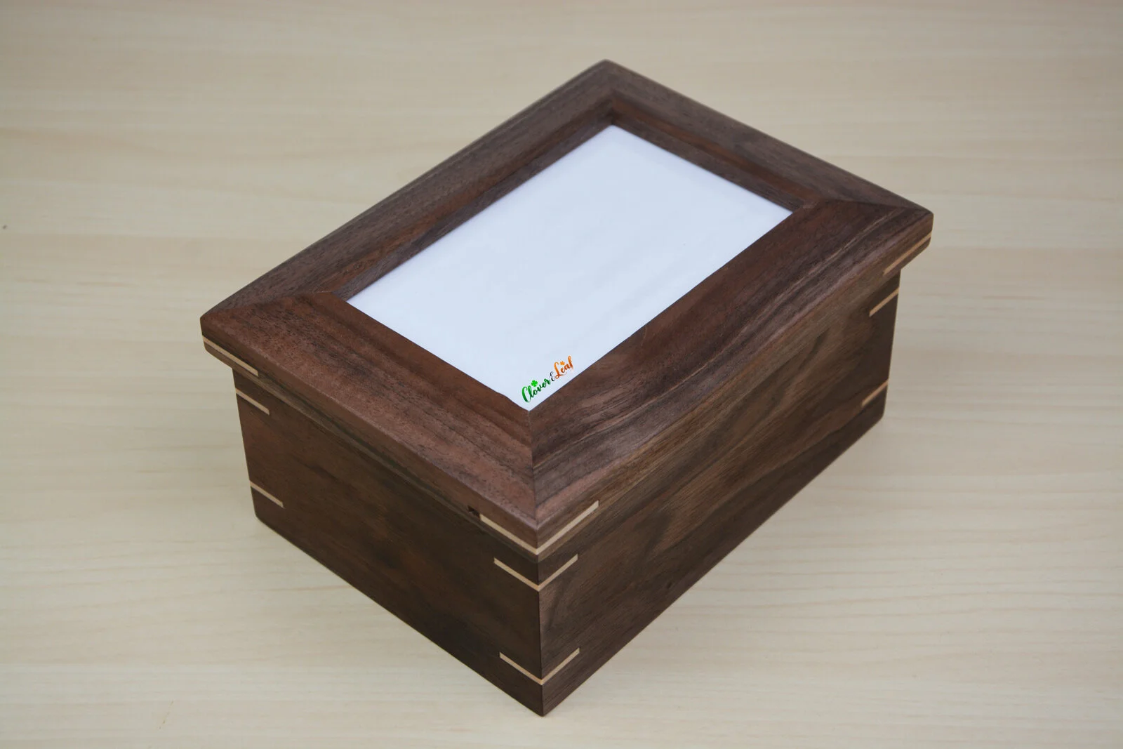 Walnut and Maple Memory Box with 4"x6" Picture Frame Lid