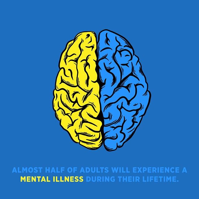 ALMOST HALF OF ADULTS will experience mental illness during their lifetime. Make sure to check on friends and family to see how they're doing! #mentalhealthawareness #sperbeckdental