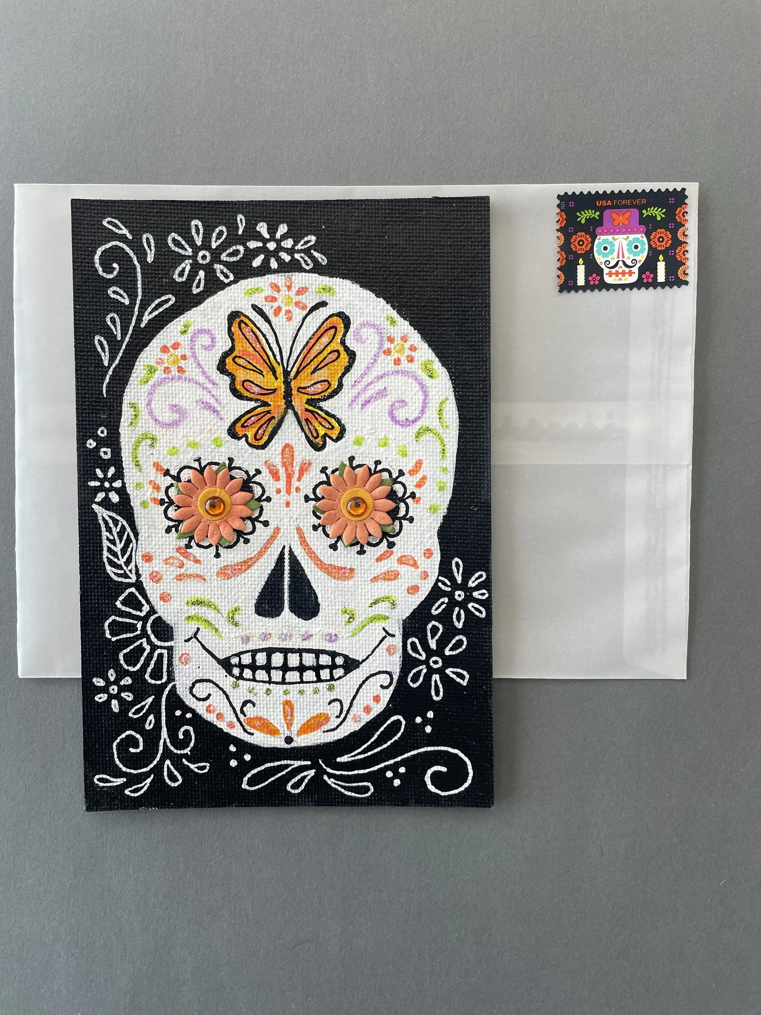Sugar Skull Postcard 2023a