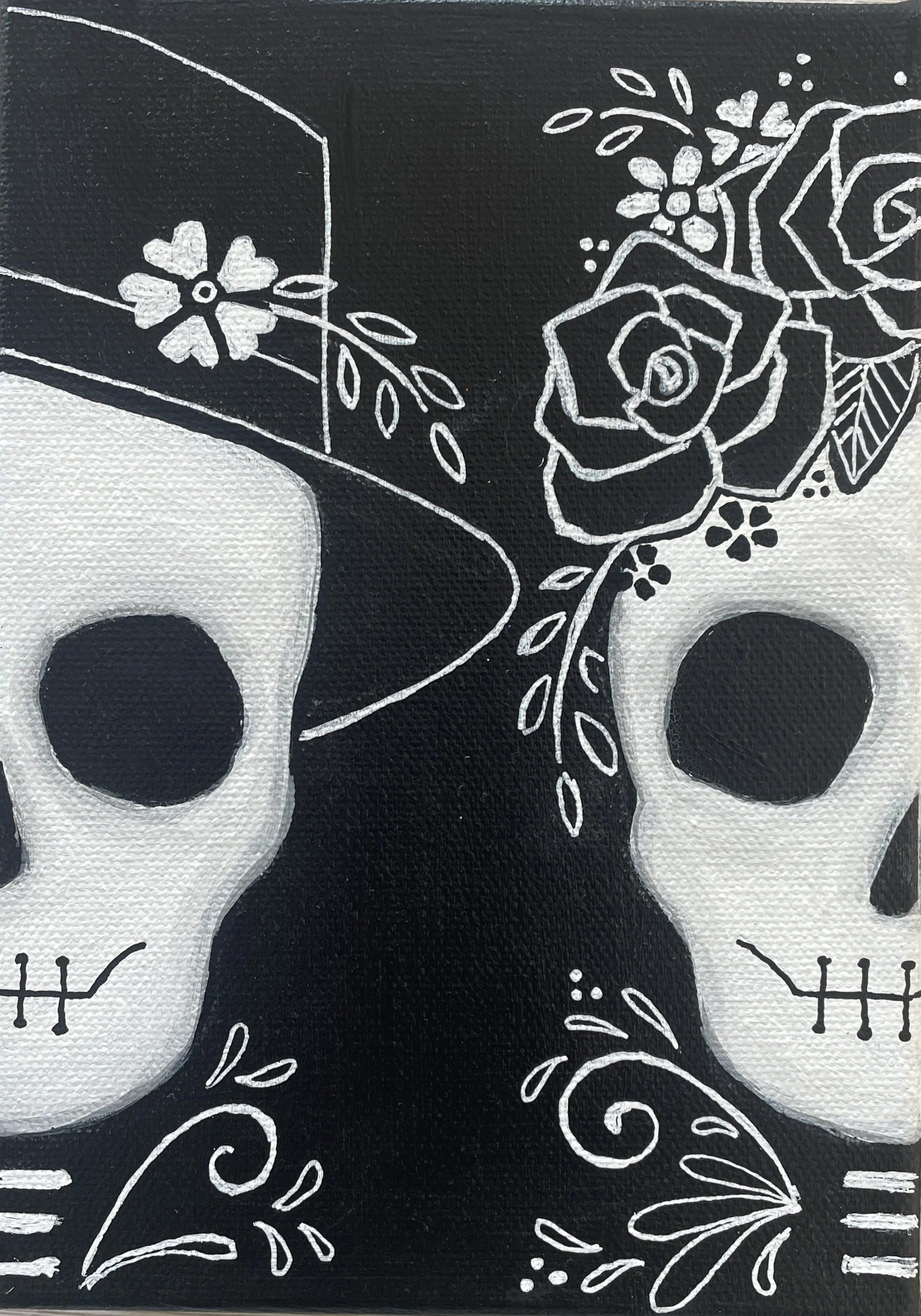 Black and White Sugar Skulls No. 0214