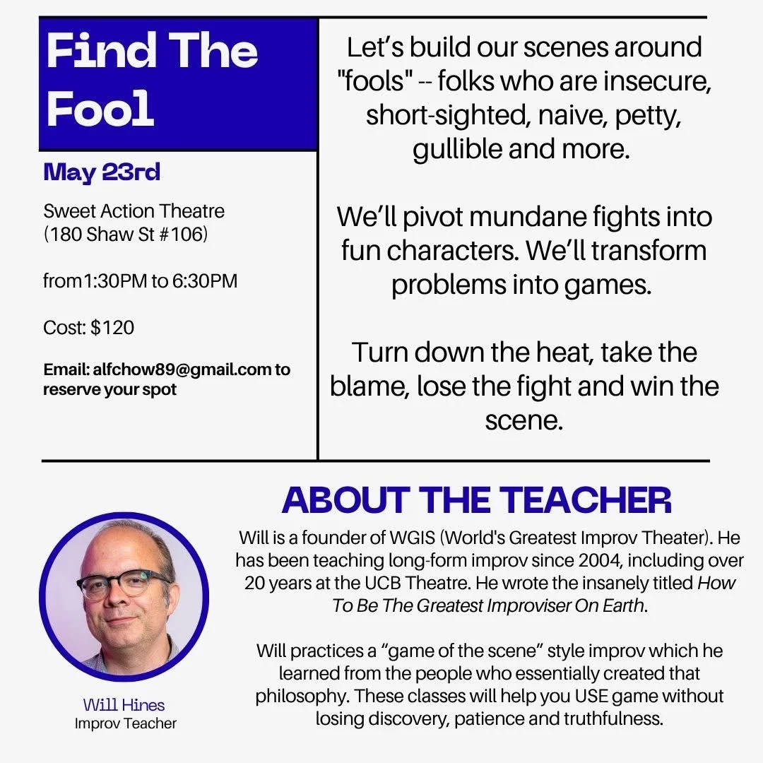 Improv Workshop with Will Hines - Find the Fool