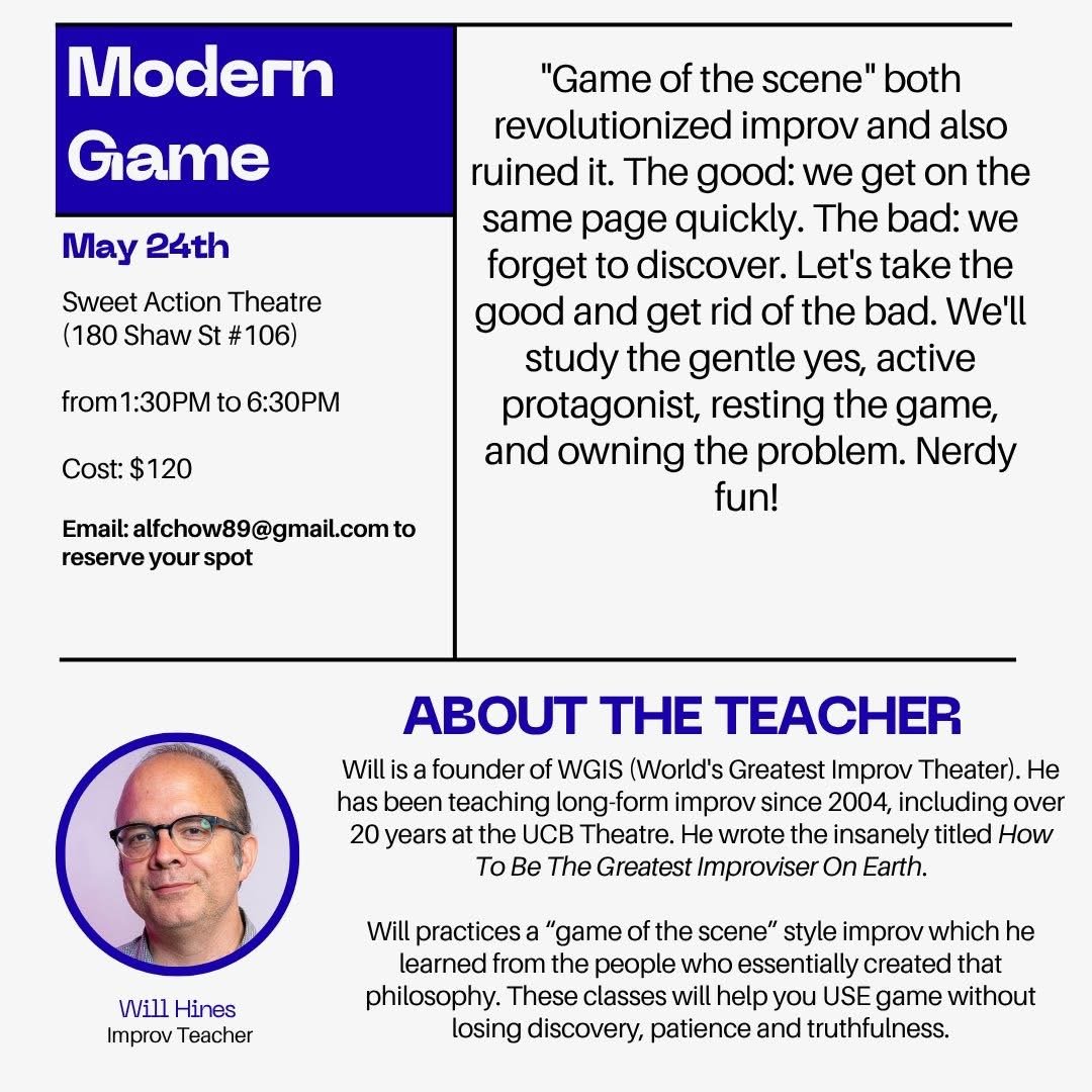 Improv Workshop with Will Hines - Modern Game