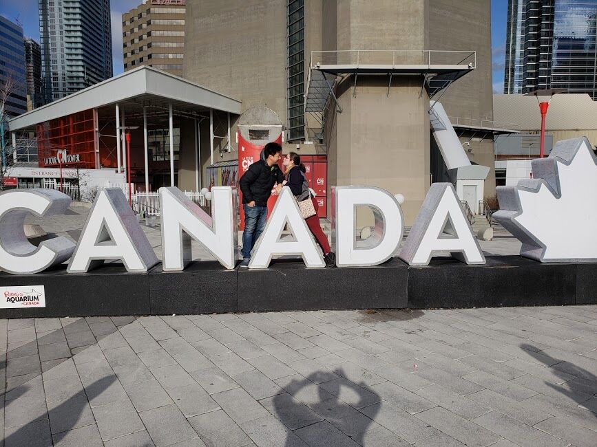 Liza and her partner in Canada