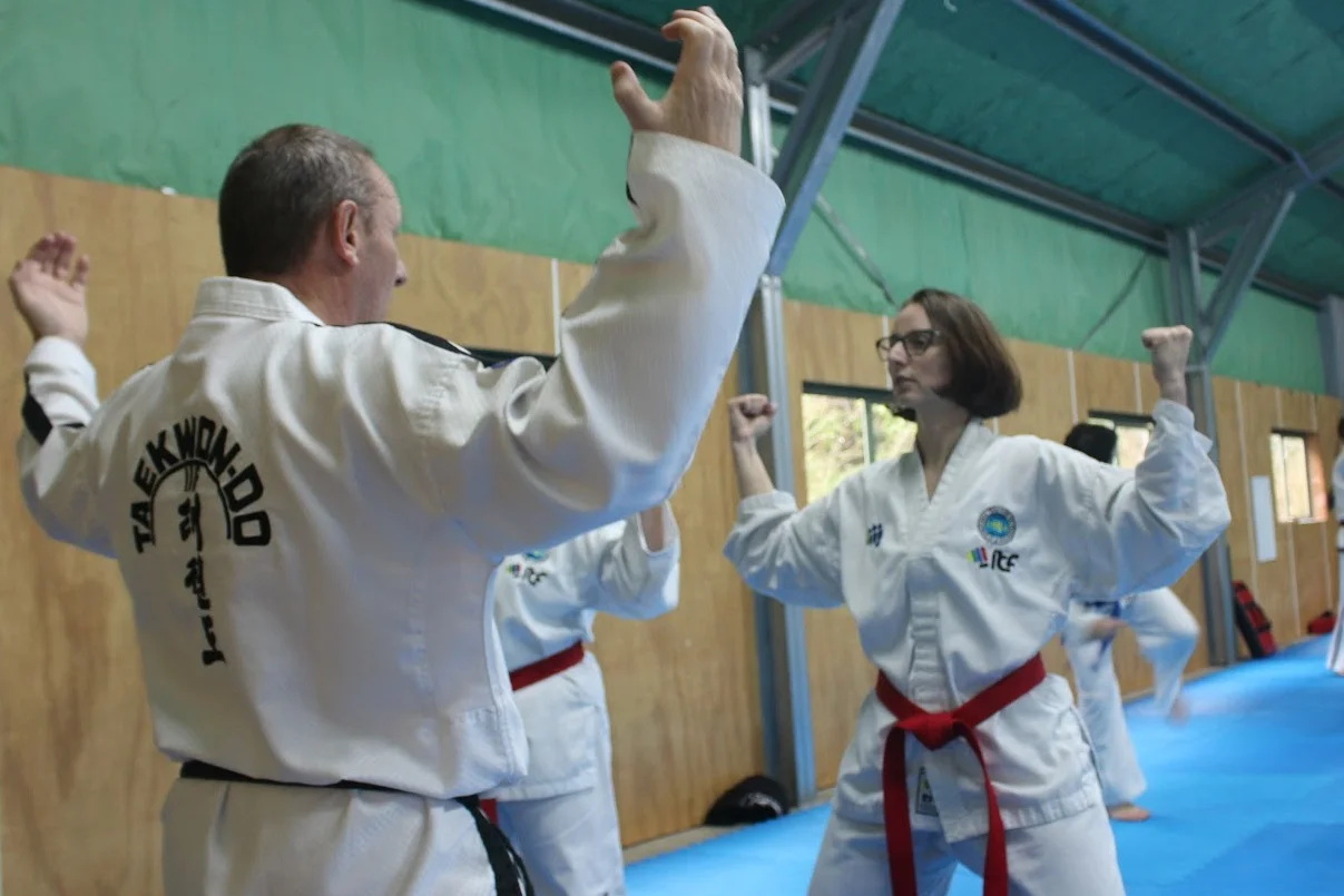 Tanya doing Taekwondo