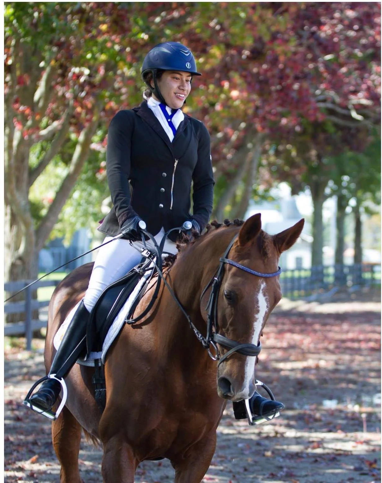 Charlotte riding Amarante
