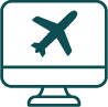 An airplane icon displayed on a computer monitor.