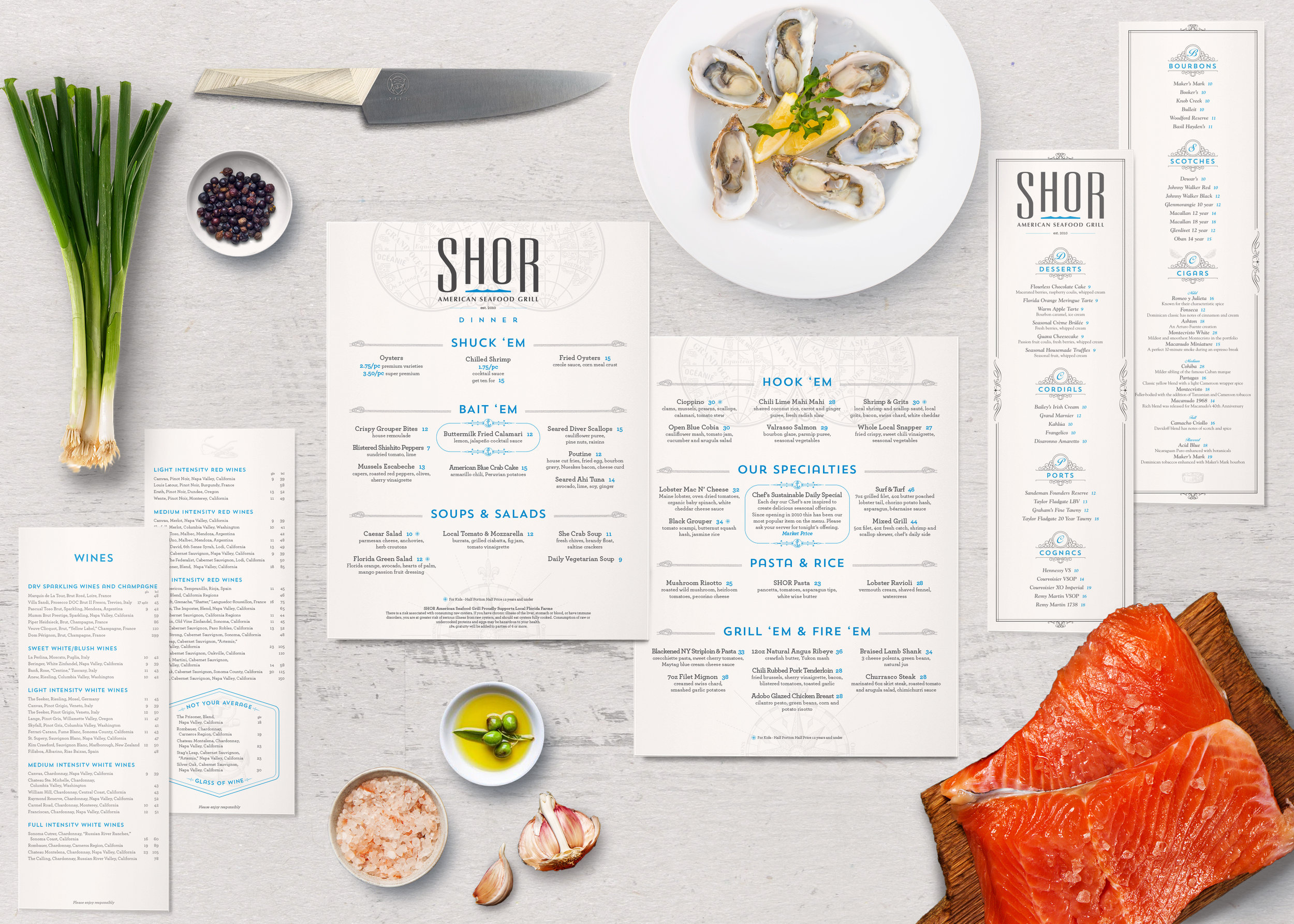 SHOR Menus