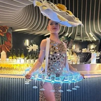 CHAMPAGNE TABLES MELBOURNE ROVING ENTERTAINER FESTIVAL EVENT HIRE