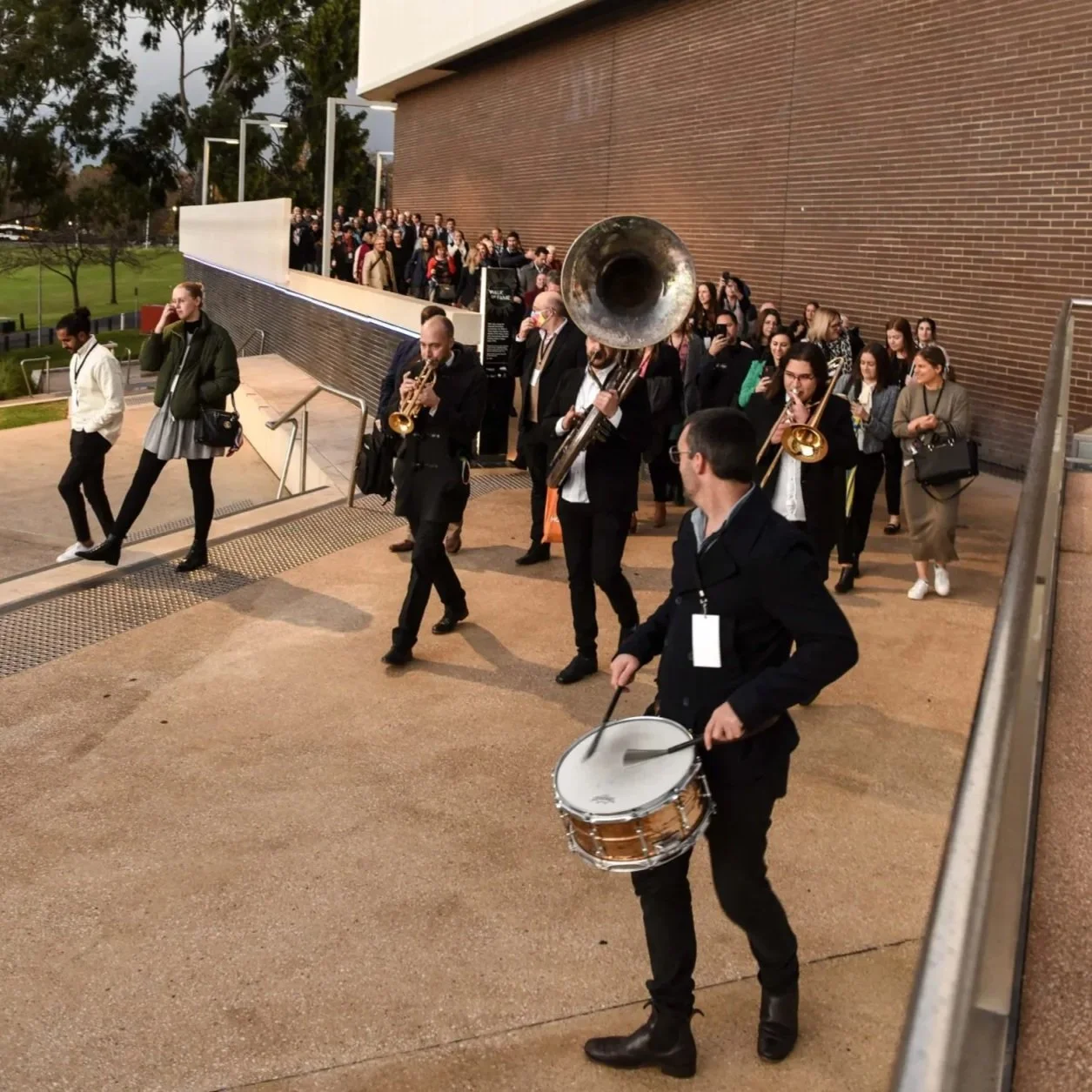 THE ATLANTIC ROVING BRASS BAND ADELAIDE JAZZ ROVING PARADE LIVE ENTERTAINMENT
