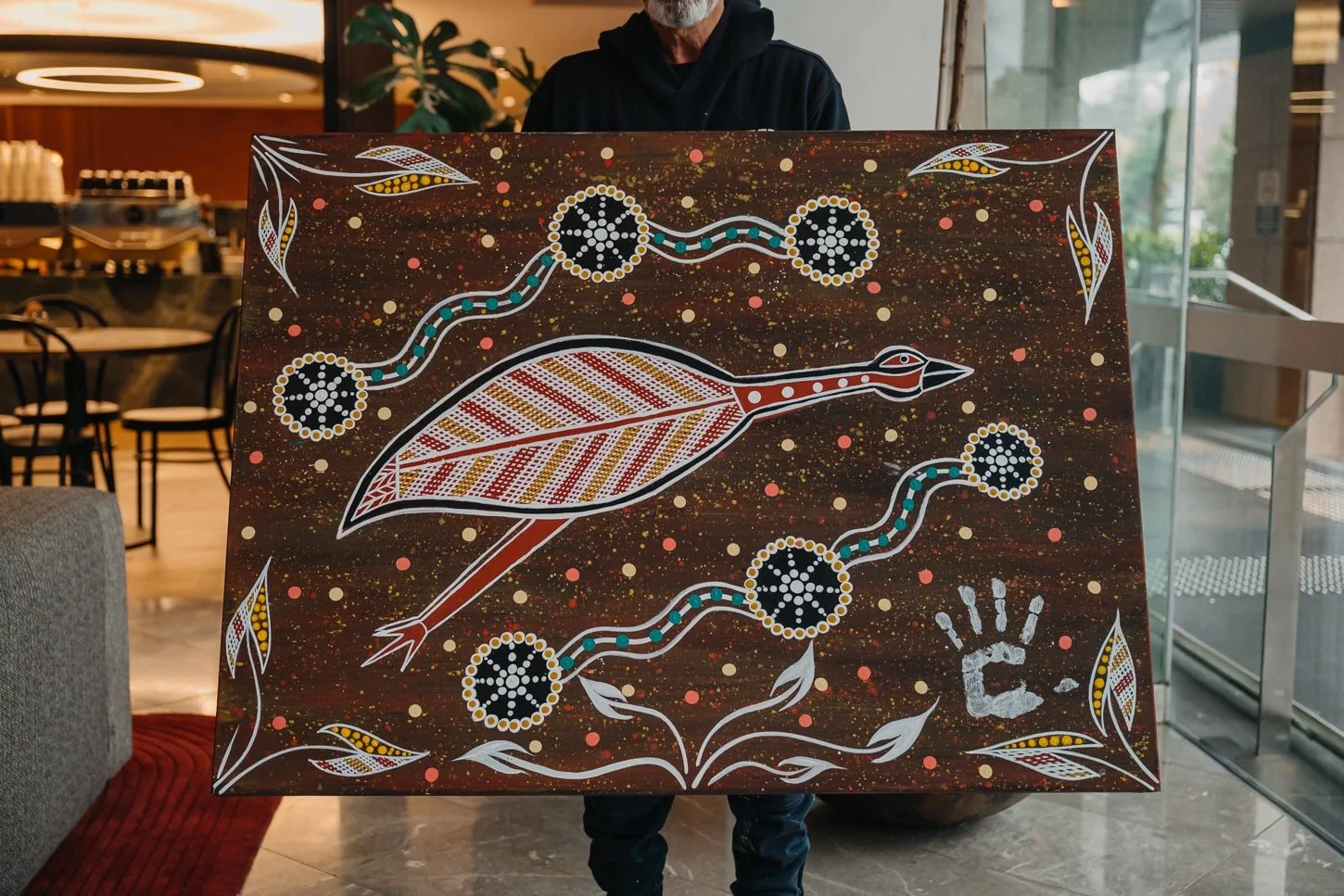 Book First Nation traditional art expert Melbourne, Sydney, Brisbane | Corporate foyer painting event