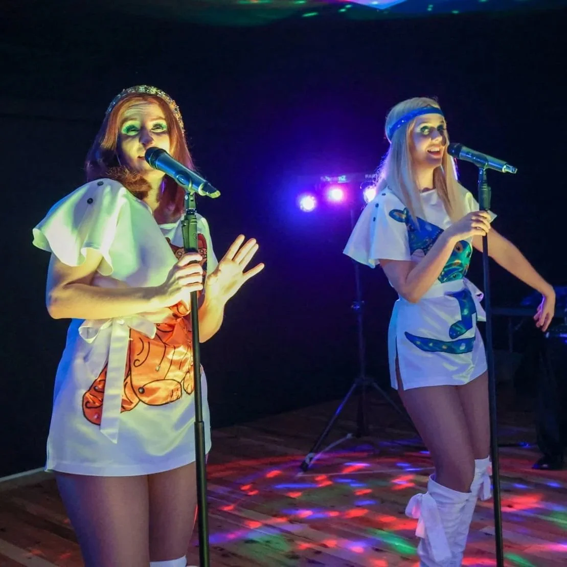 ABBA GIRLS BRISBANE 70S DISCO DUO FESTIVAL SHOWCASE LIVE PERFORMANCE HIRE