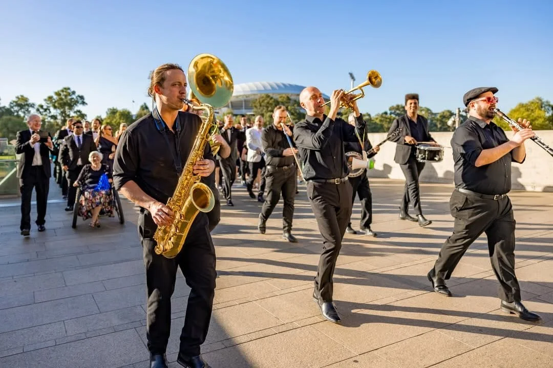 THE ATLANTIC ROVING BRASS BAND ADELAIDE SWING ENGAGEMENT PARTY LIVE MUSIC