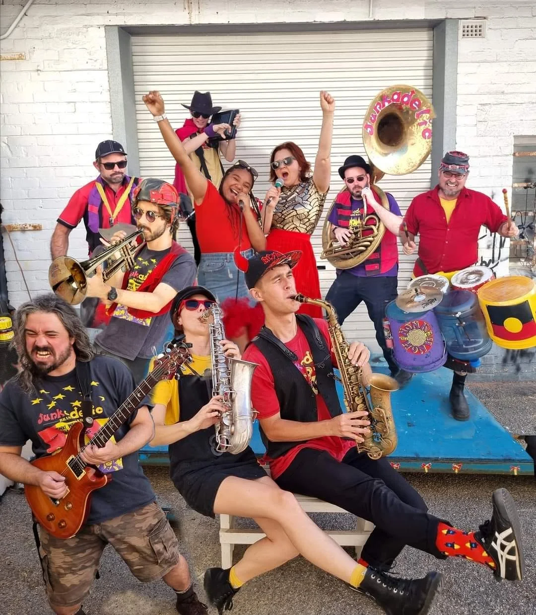 JUNKADELIC PERTH ROVING BRASS BAND STREET PARADE ENTERTAINMENT