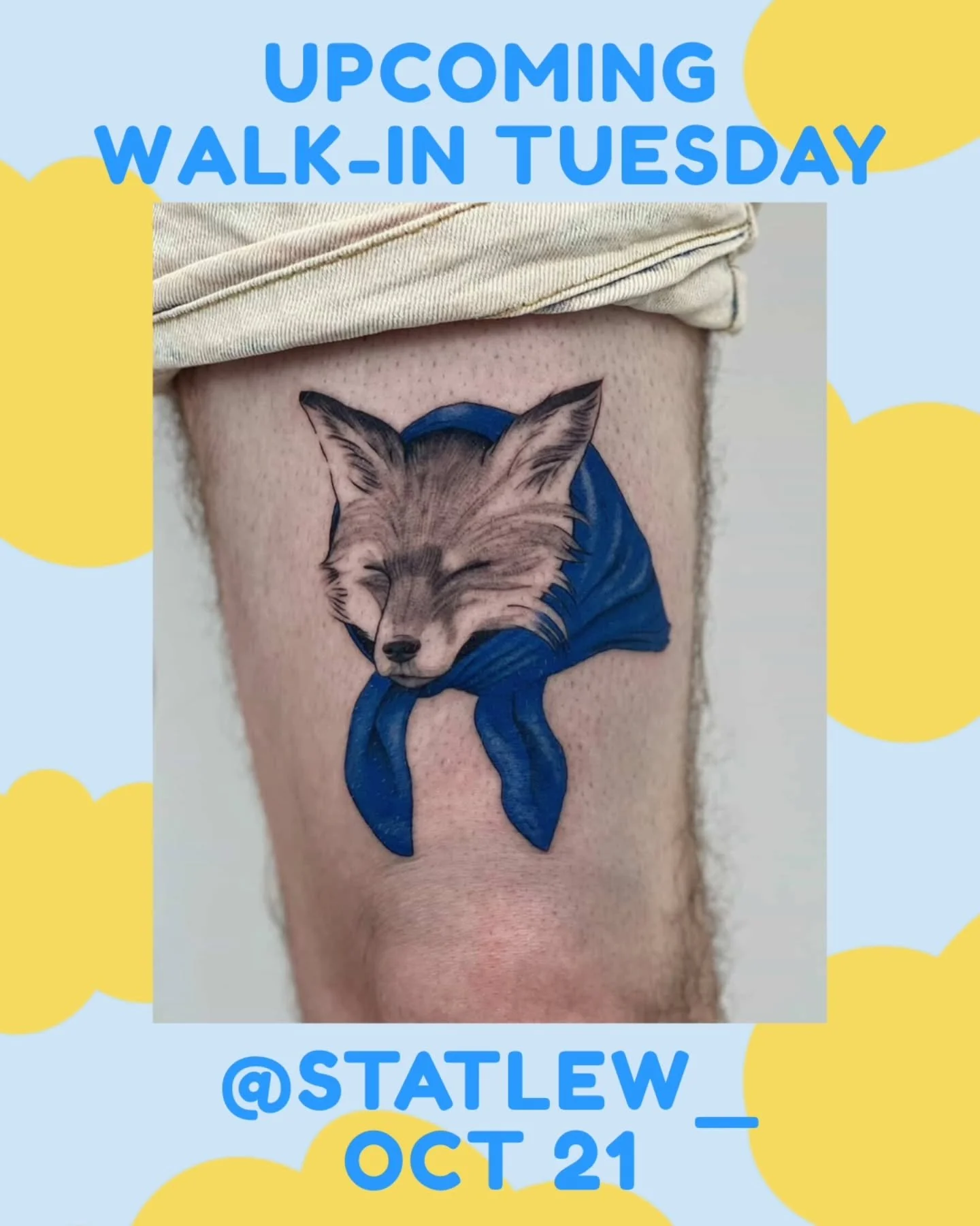 Next up for Walk-in Tuesday: @statlew_ - Oct 21!
.
👉we host walk-ins every Tuesday with a different artist each week. 
.
.
#tattoo #vancouvertattoo #vancouverart #yvr #vancouvertattooartist #tattooflash
