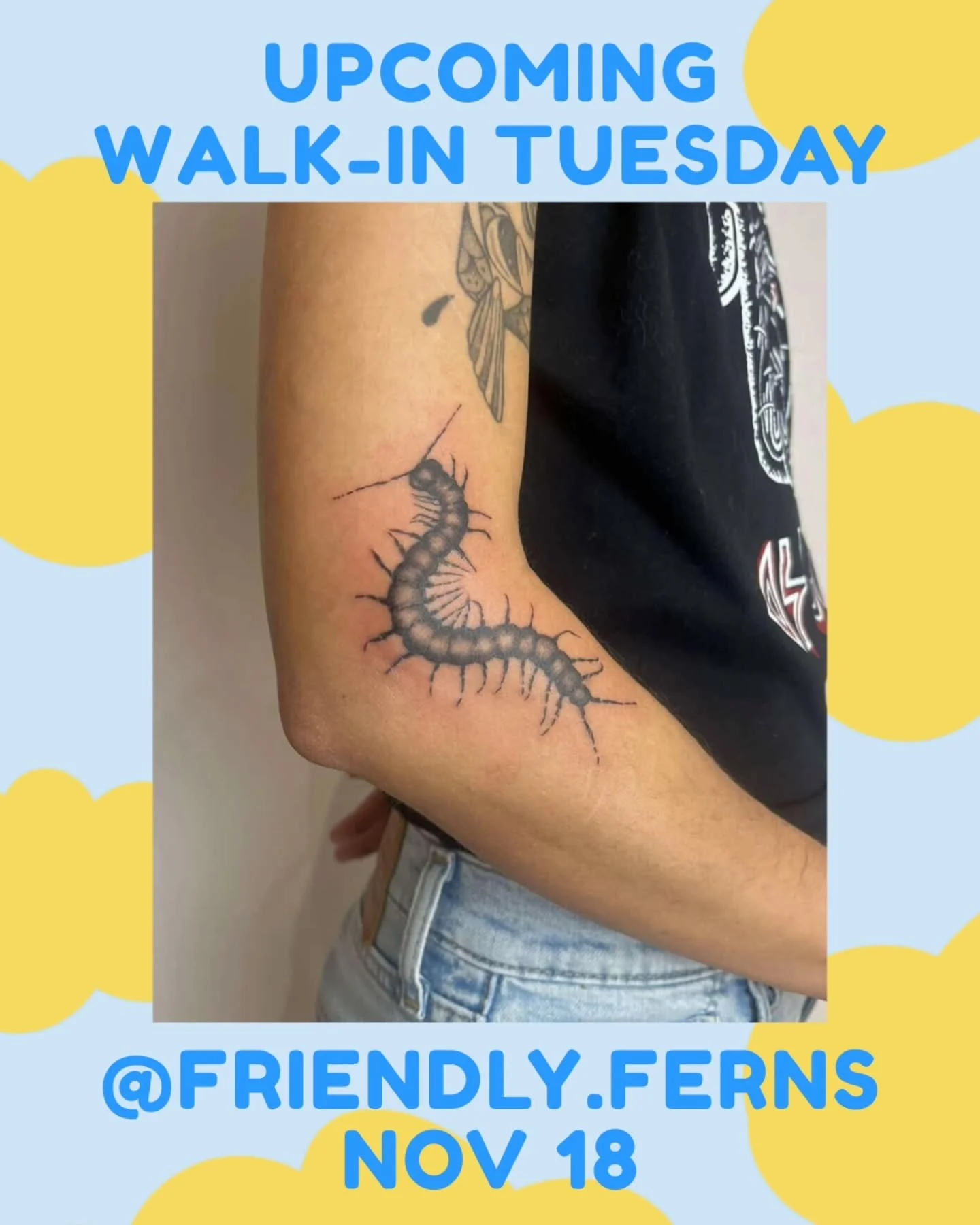 Next up for Walk-in Tuesday: @friendly.ferns Nov 18! 
.
👉 we host walk-ins every Tuesday with a different artist each week! 
Note: next month, few Tuesdays will be unavailable
.
.
#tattoo #vancouvertattoo #vancouverart #yvr #vancouvertattooartist #t