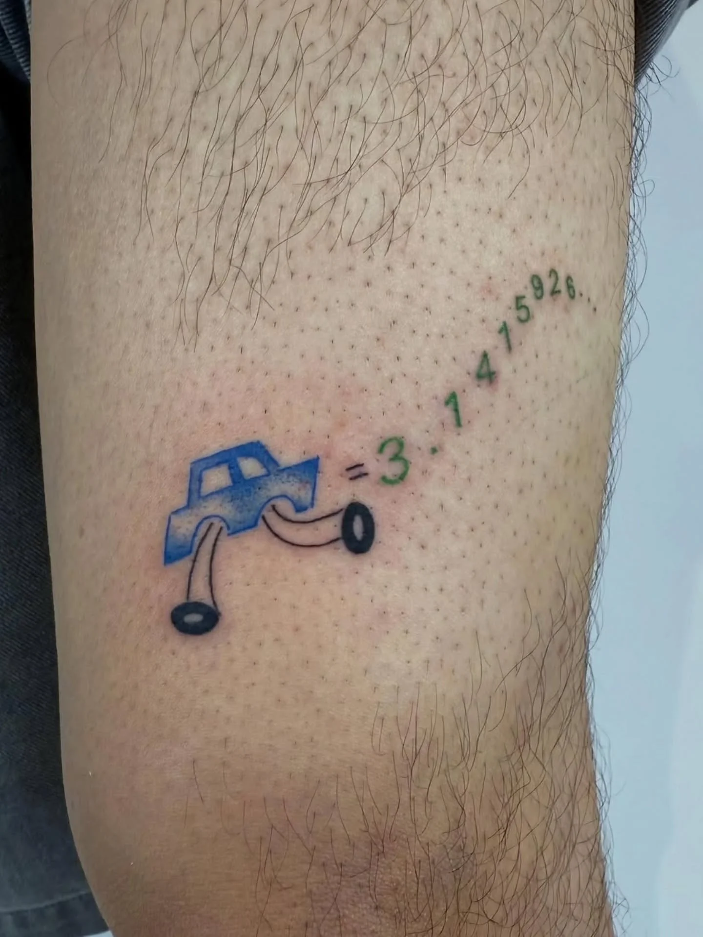 &pi; (pi) car 🚗 by @laylachenyz 
December booking available
.
Upcoming: Pre-Holiday Market Nov 29 &amp; 30! 
.
.
#tattoo #pi #piday #vancouvertattoo #vancouverart #yvr #vancouvertattooartist #tattooflash