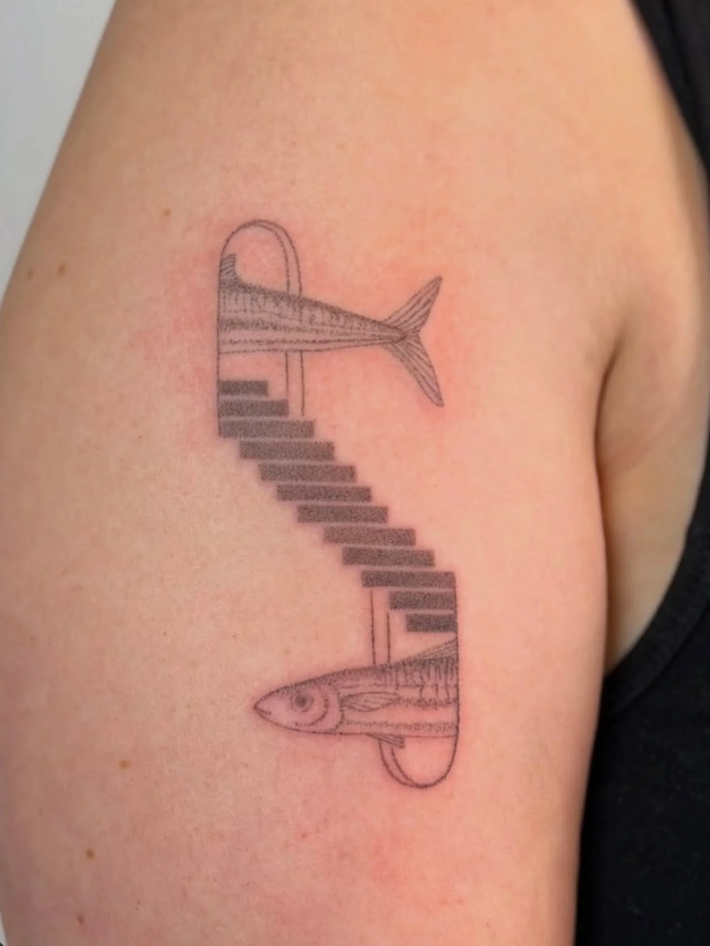 Fish Portal 🐟 by @slosluggo 
Booking available!
.
.
#tattoo #fishtattoo #vancouvertattoo #vancouvertattooartist #yvr #tattooflash #handpoke