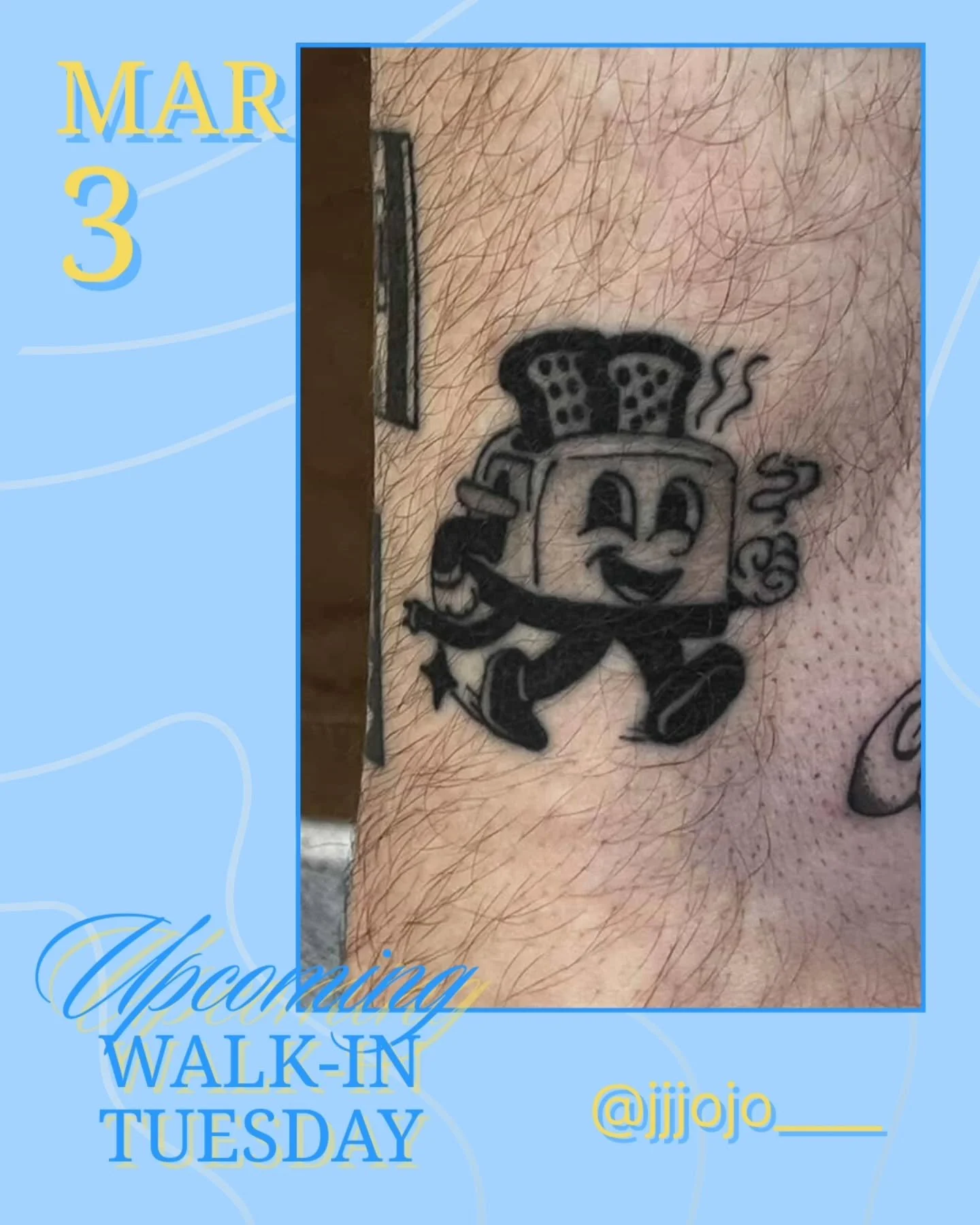 Next up for Walk-in Tuesday: @jjjojo____ Mar 3!
Lots of flash to choose from! 
.
👉 we host walk-ins every Tuesday with a different artist each week! 
Upcoming Event: Spring Equinox Drawing Night: March 21. Tickets coming soon! 
3283 Main St, Vancouv