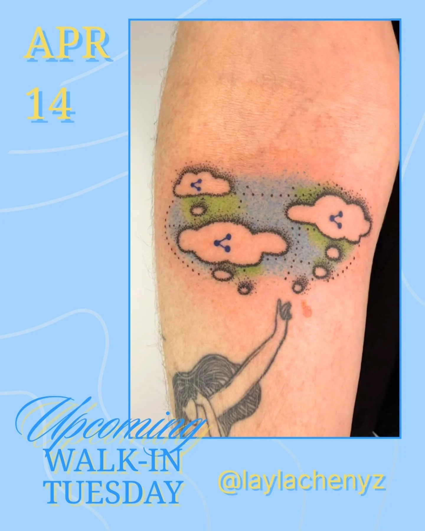 Next up for Walk-in Tuesday: @laylachenyz Apr 14! 
.
👉 we host walk-ins every Tuesday with a different artist each week! 
.
📌 Upcoming: 
April 18 - We Love Music Too Flash Day, 12pm 
April 25- Signal / Bloom live music night, 7pm 
3283 Main St. 
.
