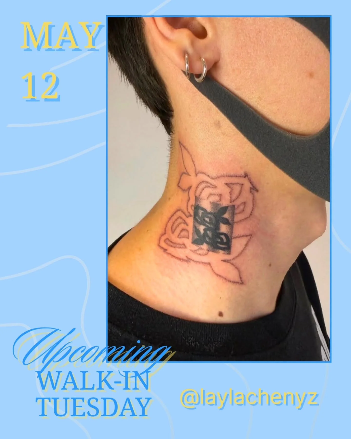 Next for Walk-in Tuesday: @laylachenyz May 12! 
Layla will be available from 2pm
.
👉 We host walk-ins every Tuesday with a different artist each week!
.
.
#tattoo #vancouvertattoo #vancouverart #yvr #tattooflash