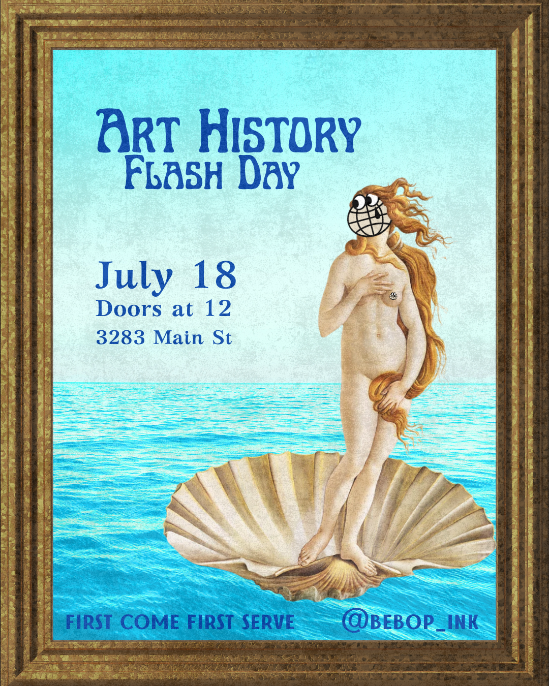 Art History Flash Day at Bebop Ink, July 18, 2026, Vancouver BC