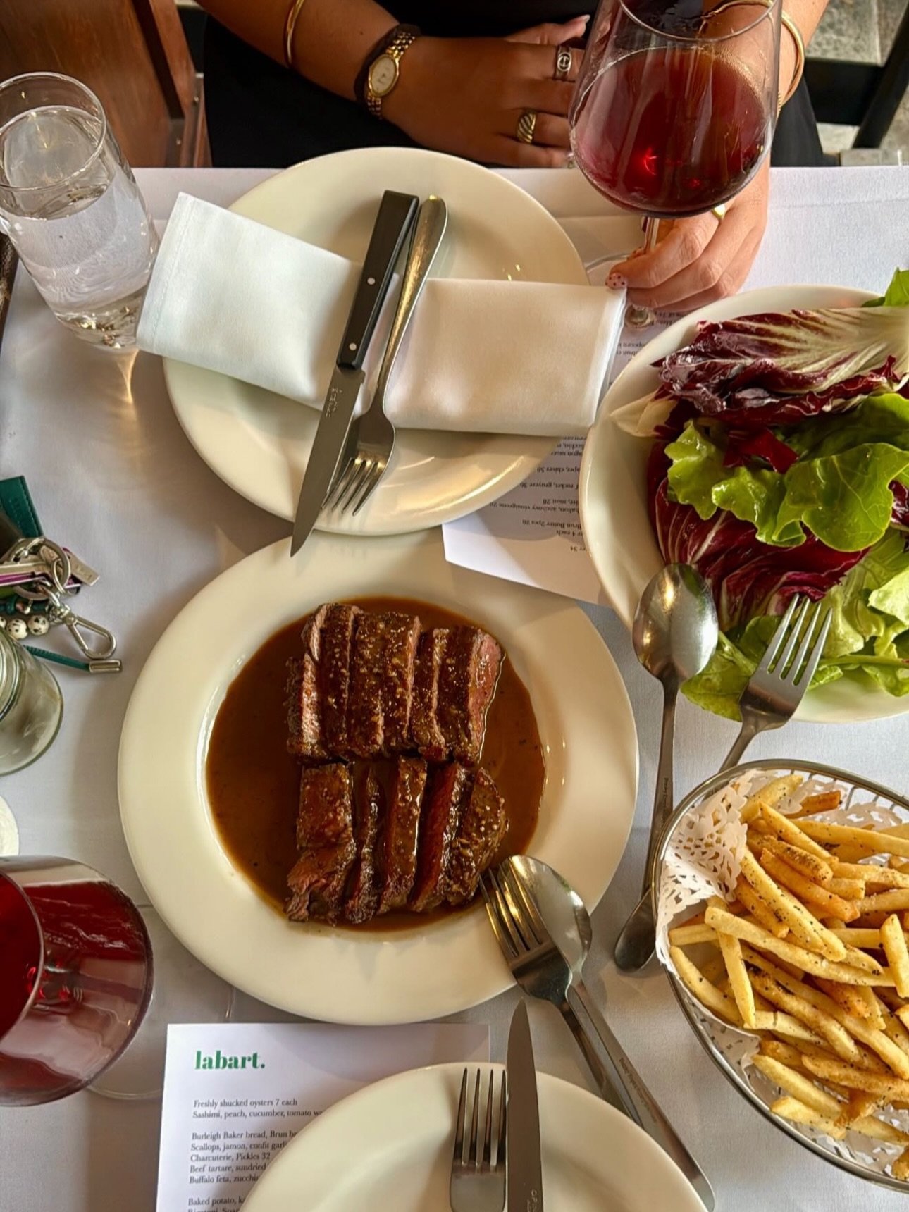 Our Wednesday Steak Frites special, shot by you 📸 

Steak Frites, peppercorn sauce, autumn salad. Available every Wednesday for just $75 to share between two people. Our full a la carte menu is available as normal.