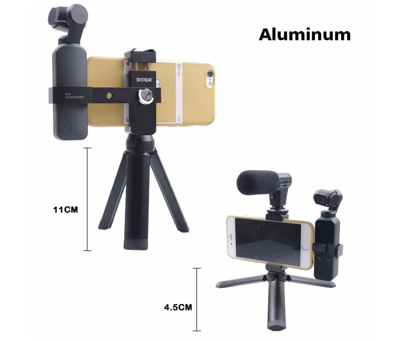 Stand for DJI Osmo,Aluminum Handheld Phone Holder Tripod Mount Stand for DJI Osmo Pocket Accessories 