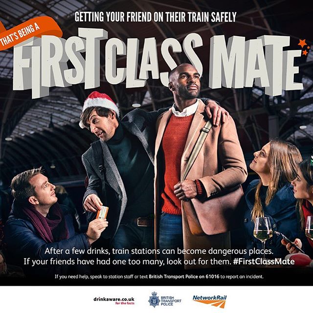 Our very handsome Michael Addo (red top) in Network Rail&rsquo;s Christmas campaign! 🎅🏻🎄 #networkrail #firstclassmate #christmas #campaign #reallondonmodels #reallondoncasting #talent #modelagency #casting #london #realpeople