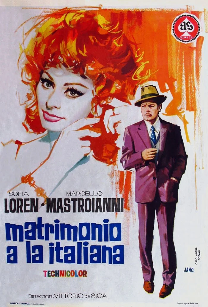 Cinema of Desire: Matrimonio all'Italiana [Marriage Italian Style] (Italy, Vittorio de Sica, 1964) with Sofia Loren and Marcello Mastroianni