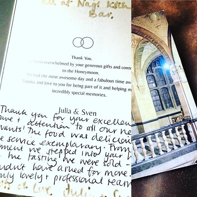 Lovely to have such a special thank you card for a wedding we catered over the Christmas period @mao_gallery in oxford. Such a great wedding with fantastic guests and a fantastic couple!