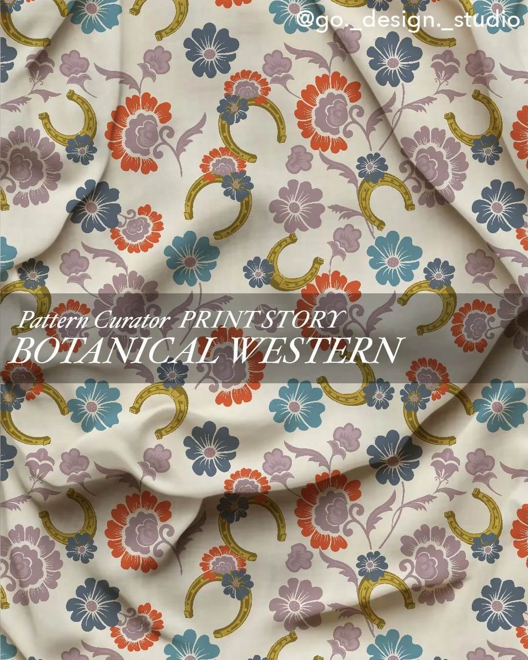 Florals with a side of wild west. 🌼🐎

Botanical Western reimagines prairie blooms and lucky horseshoes with a bold, sun-drenched palette. A little kitschy, and full of charm.

#PatternCurator #PrintStory #BotanicalWestern #SaltAndSaddle #PrintAndPa
