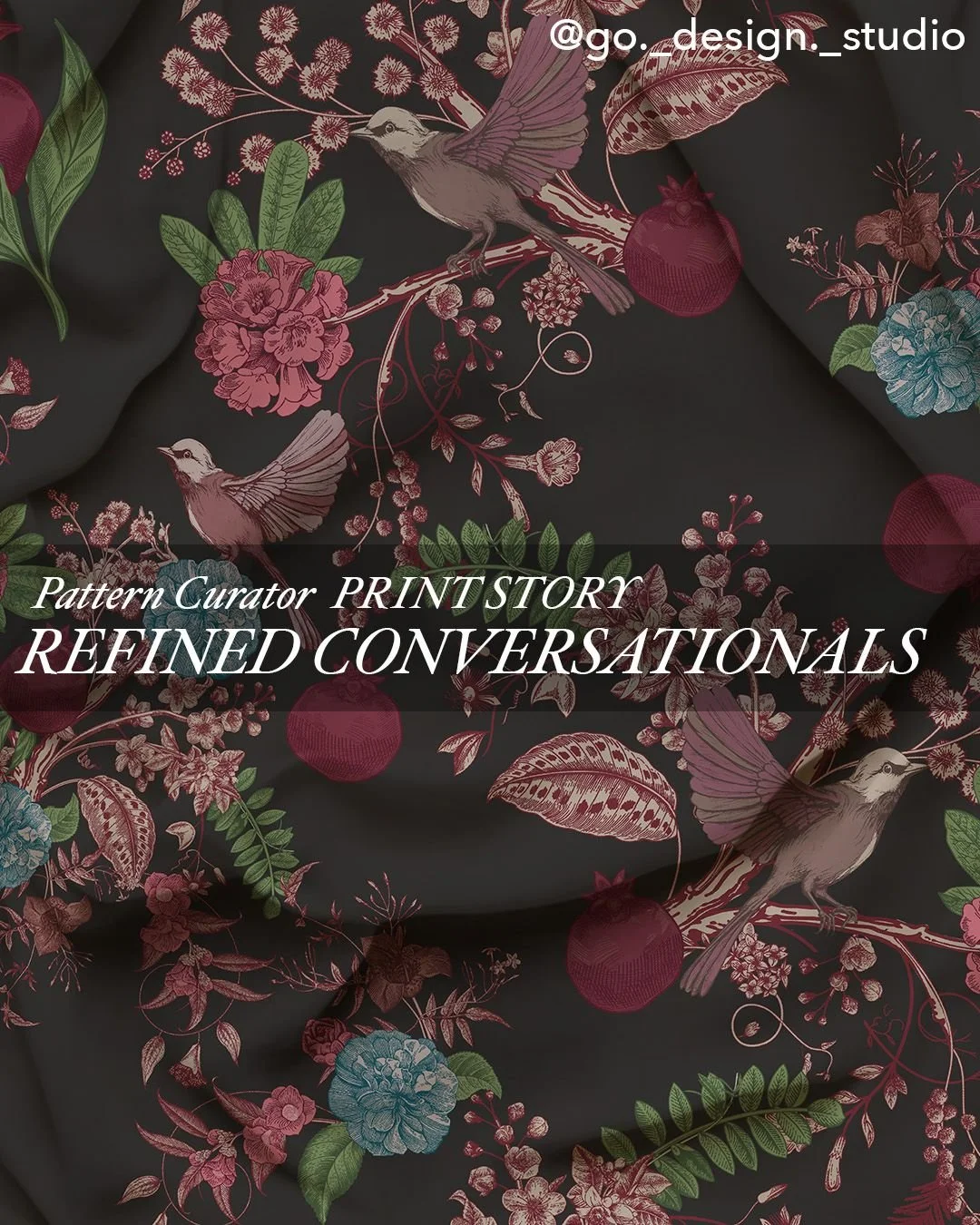 Delicate birds, vintage botanicals, and curated color come together in a print story that feels both classic and unexpected. Anchored in Fine &amp; Dandy&rsquo;s rich palette, these conversationals offer a refined take on maximalist charm.

'REFINED 