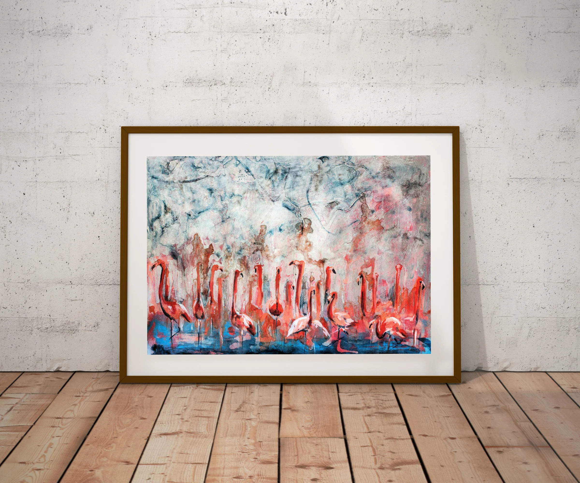 Crowd Flamingo Painting