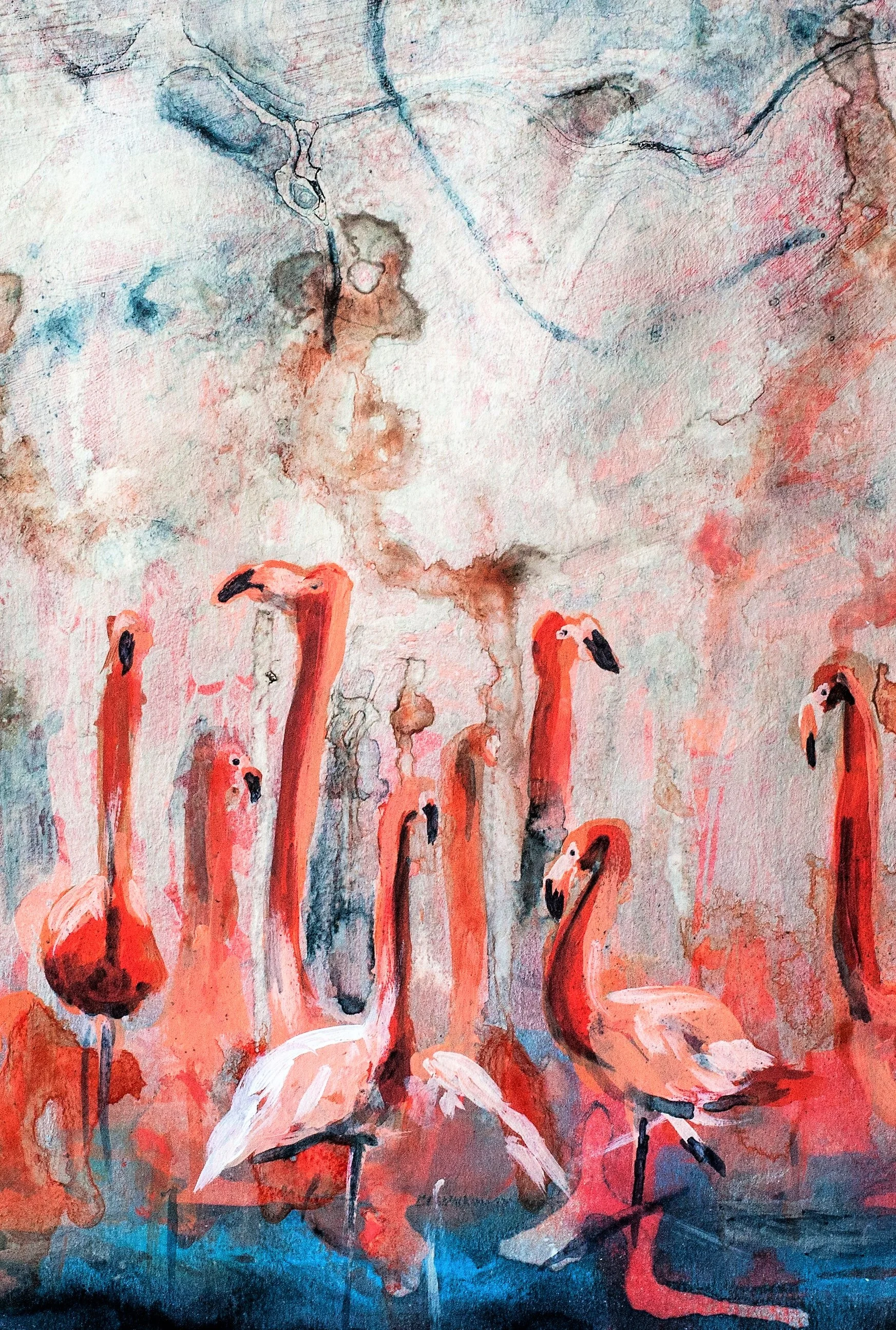 flamingo art print
