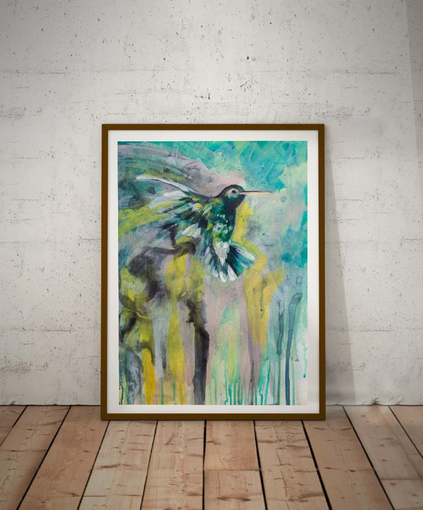 hummingbird painting print