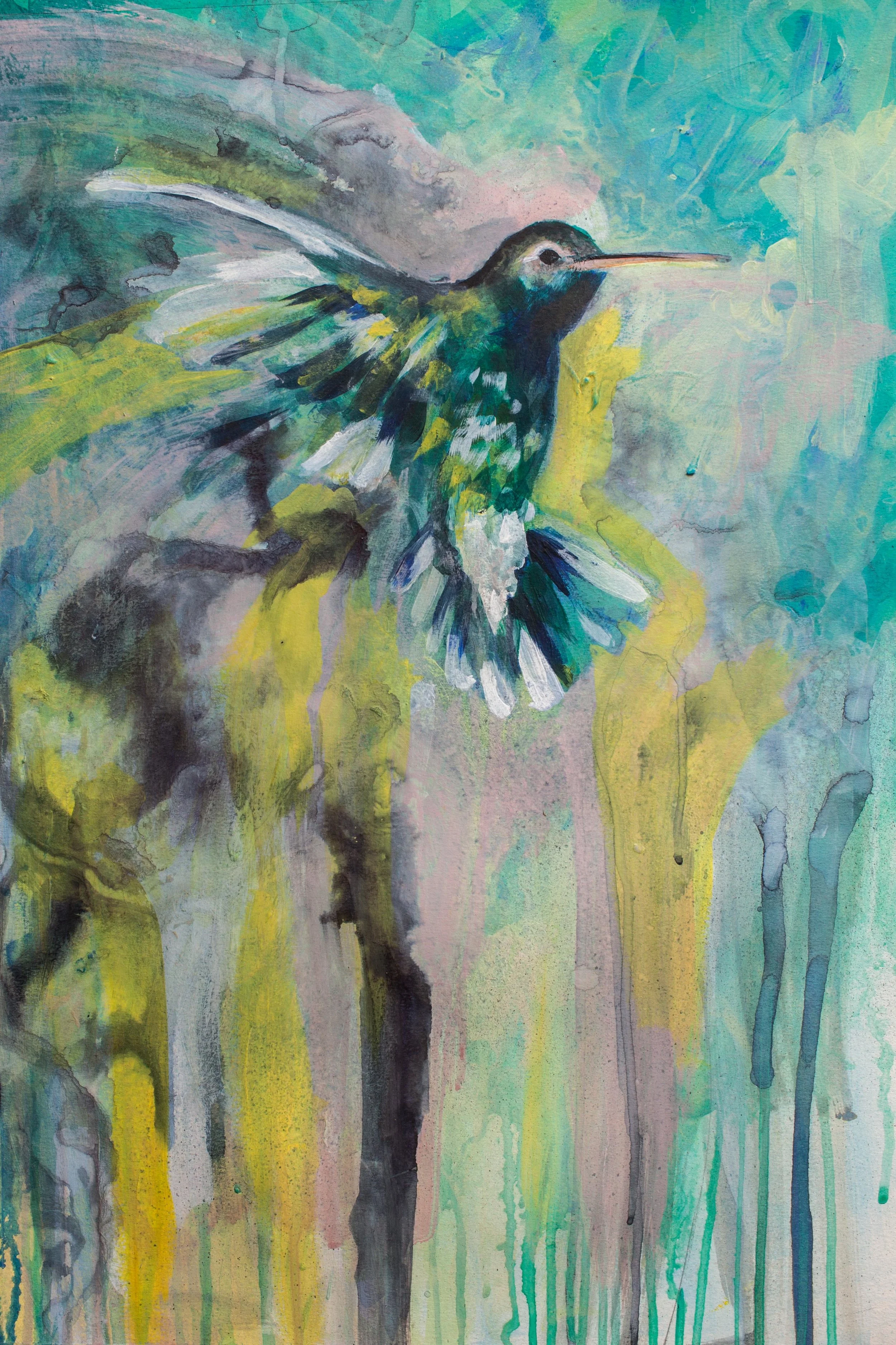 hummingbird painting print