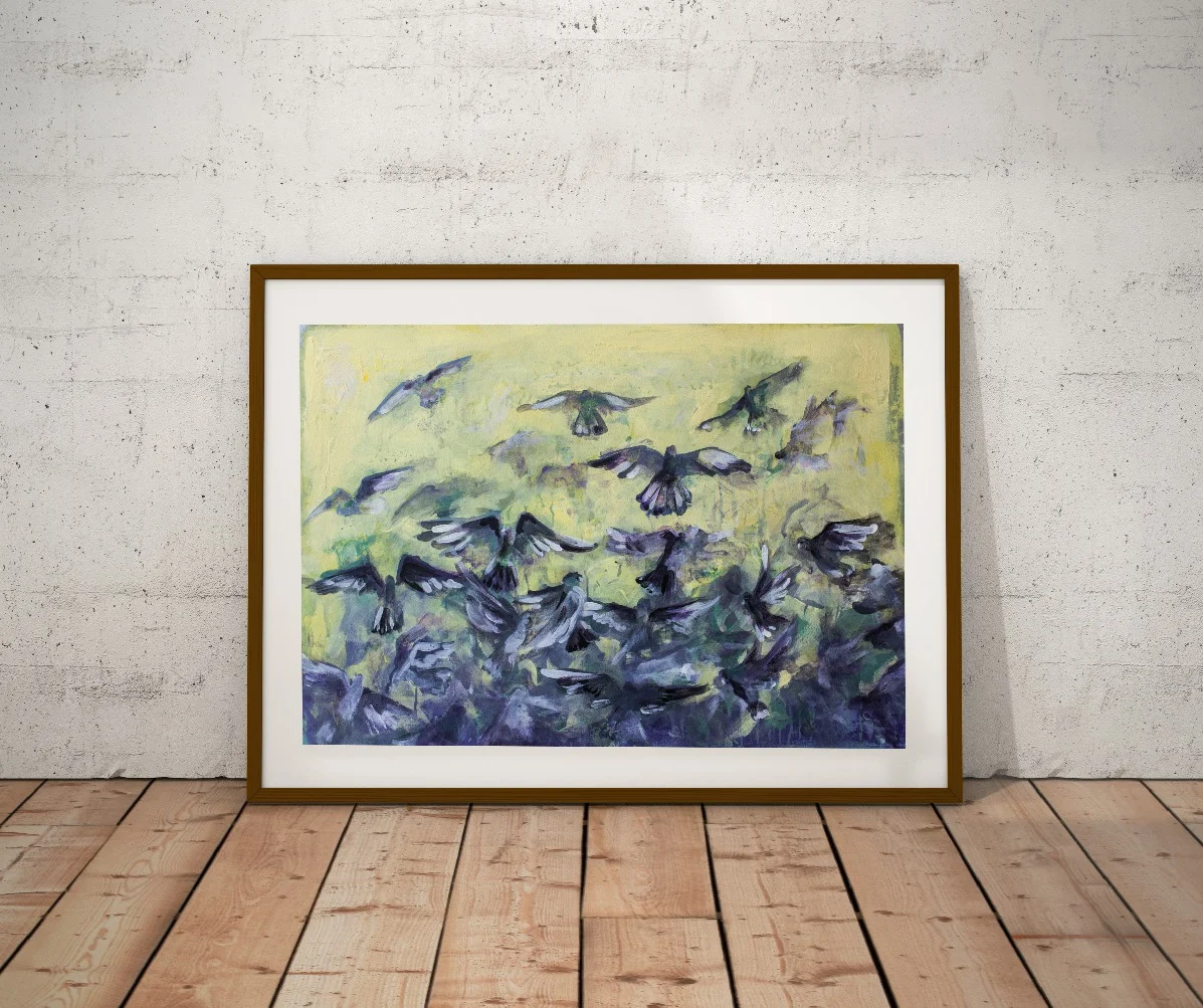 bird painting print